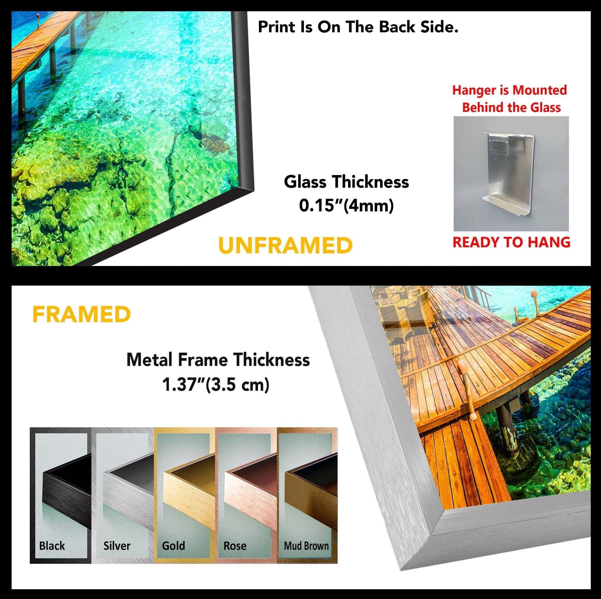 Stunning Tropical Island Glass Wall Art - Handmade Beach Decor for Living Room, Bedroom & Office - Perfect Coastal Home Accent