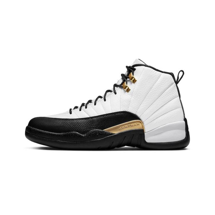Air Jordan 12 Retro Basketball Shoes - Royalty White/Black/Metallic Gold - Men's High-Top Sneakers for Casual Wear & Street Fashion