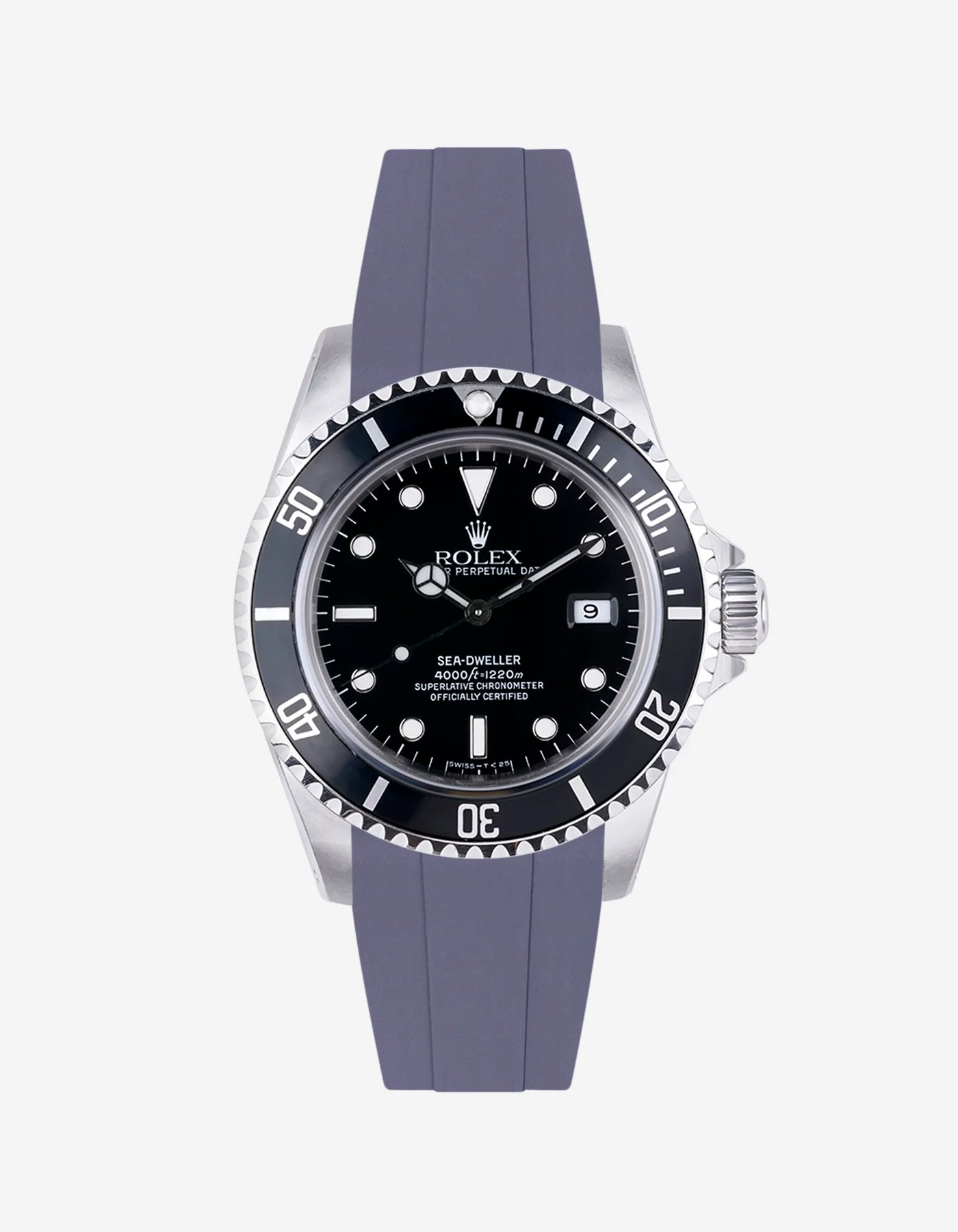 High-Quality FKM Rubber Watch Strap with Original Clasp for Rolex Sea Dweller 16600 - Durable, Comfortable & Waterproof for Diving, Swimming & Outdoor Activities