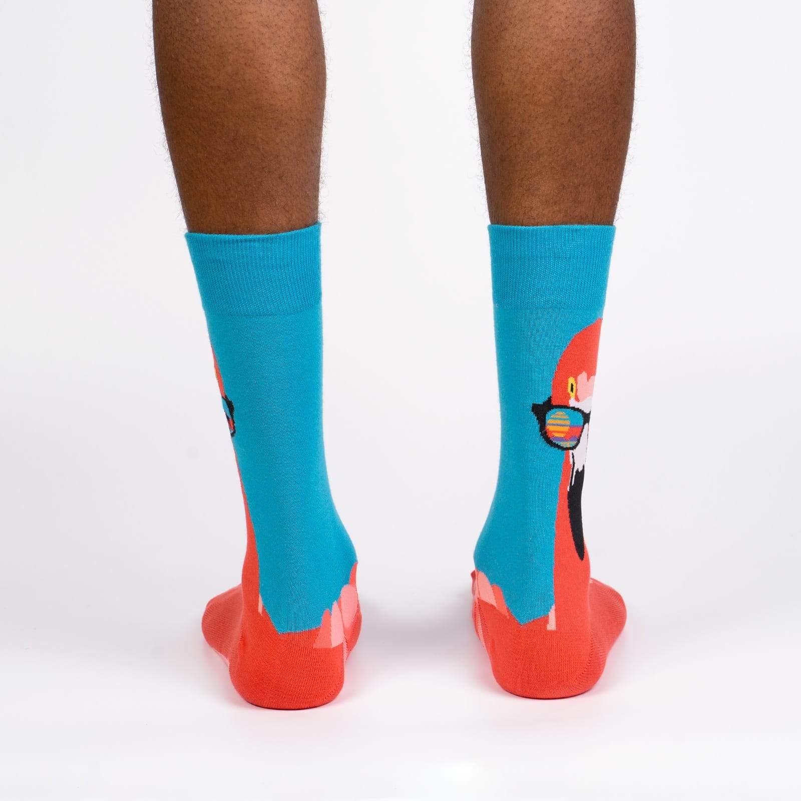 Funny Flamingo Men's Crew Socks - Sock It To Me Ready to Flamingle - Comfortable & Durable for Casual Wear, Gifts, and Everyday Use