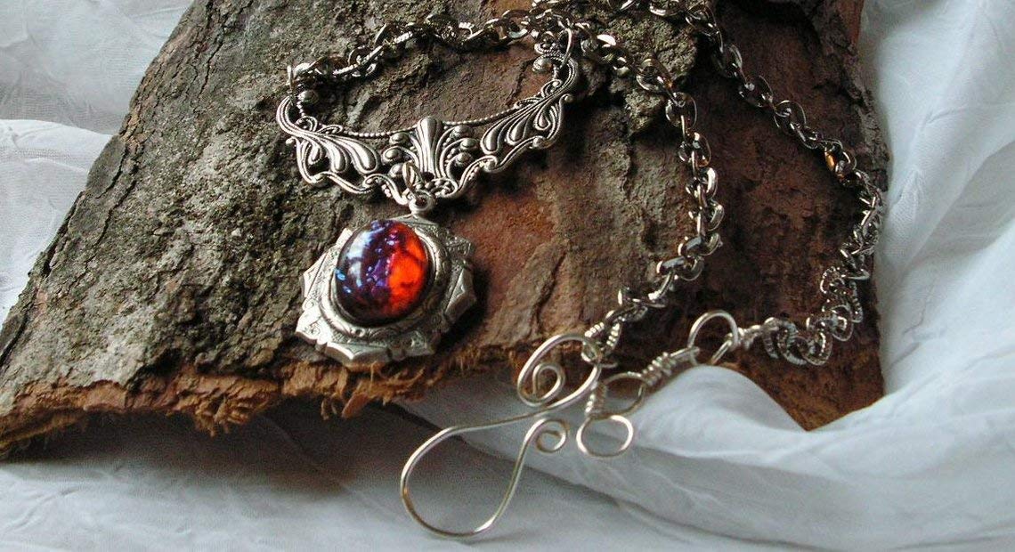 Stunning Fire Opal Necklace - Genuine Mexican Dragon's Breath Opal Pendant Jewelry | Perfect Gift for Wife, Girlfriend, Mother's Day & Graduation | Elegant for Weddings, Date Nights & Special Occasions