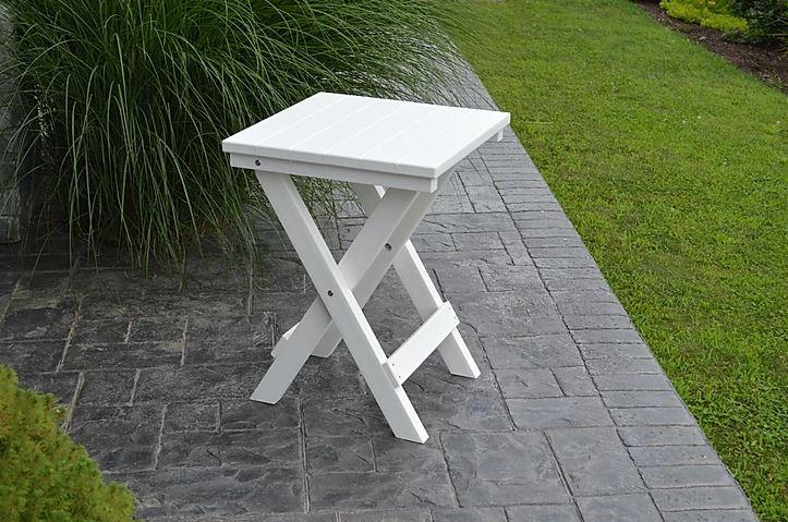 A & L Furniture Poly Coronado Square Folding Bistro Table - Outdoor Patio, Balcony, Garden Dining Set - Weather-Resistant & Space-Saving Design