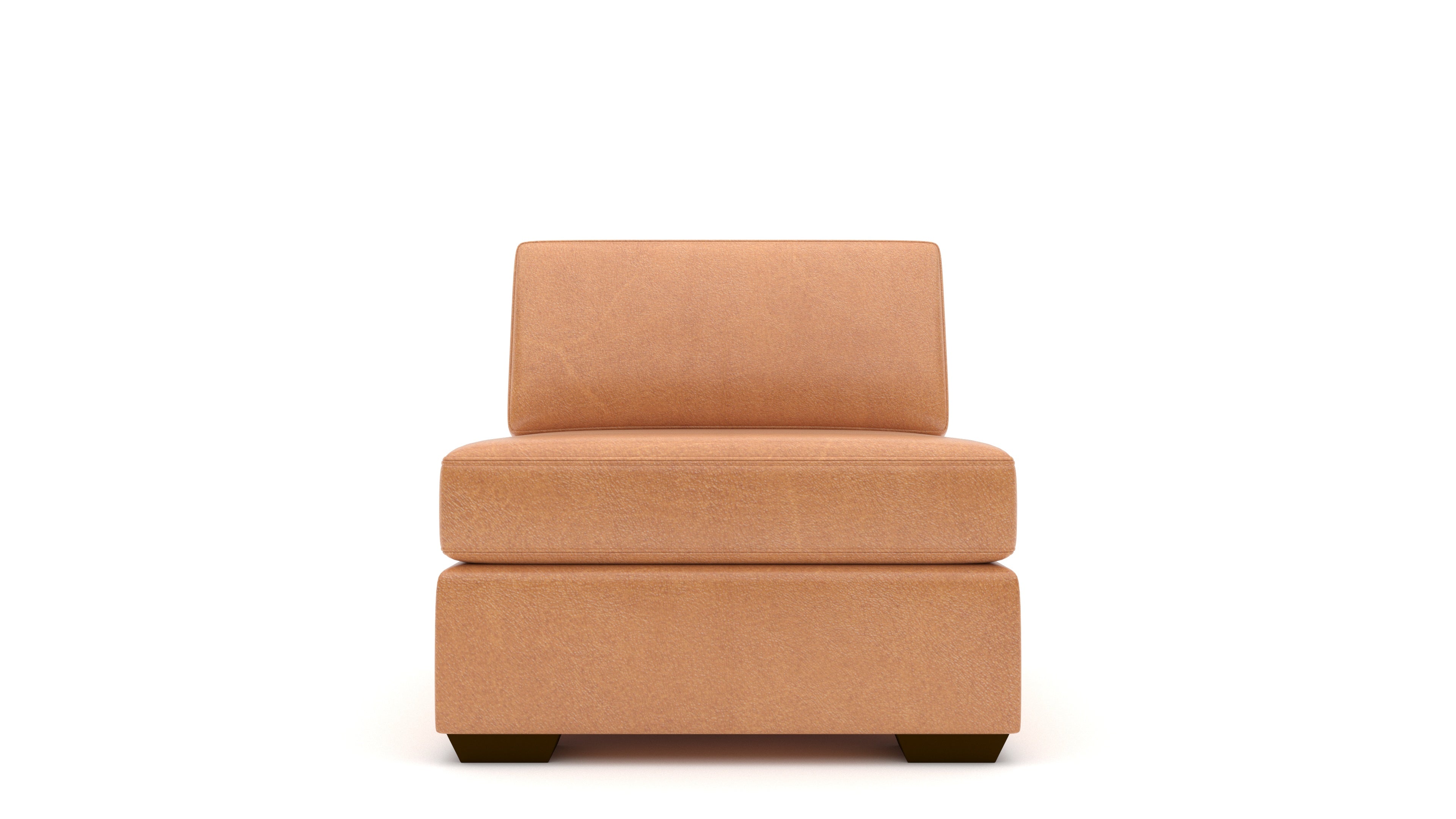 Mas Mesa Deep Leather Armless Chair - Modern Office & Home Desk Chair for Comfortable Seating | Perfect for Work, Study & Relaxation