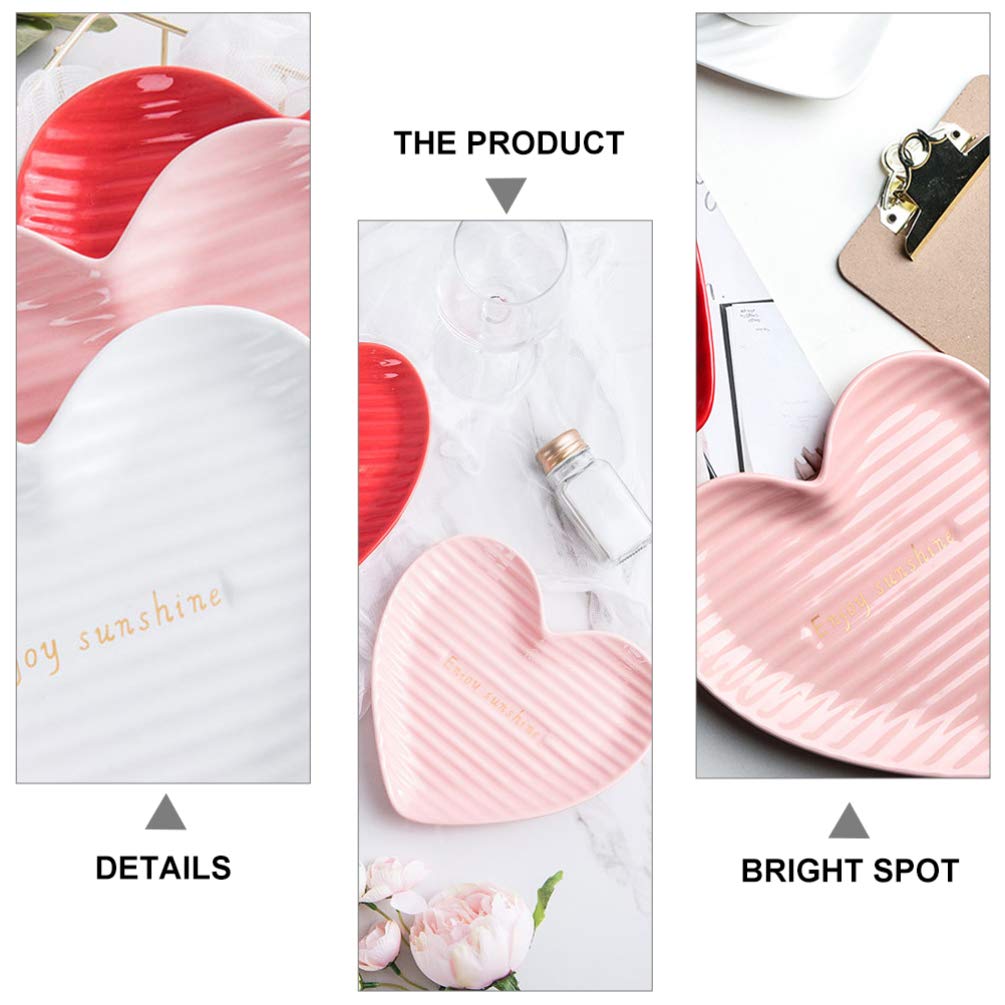 Heart-Shaped Ceramic Plate for Desserts & Steaks - Elegant Serving Dish