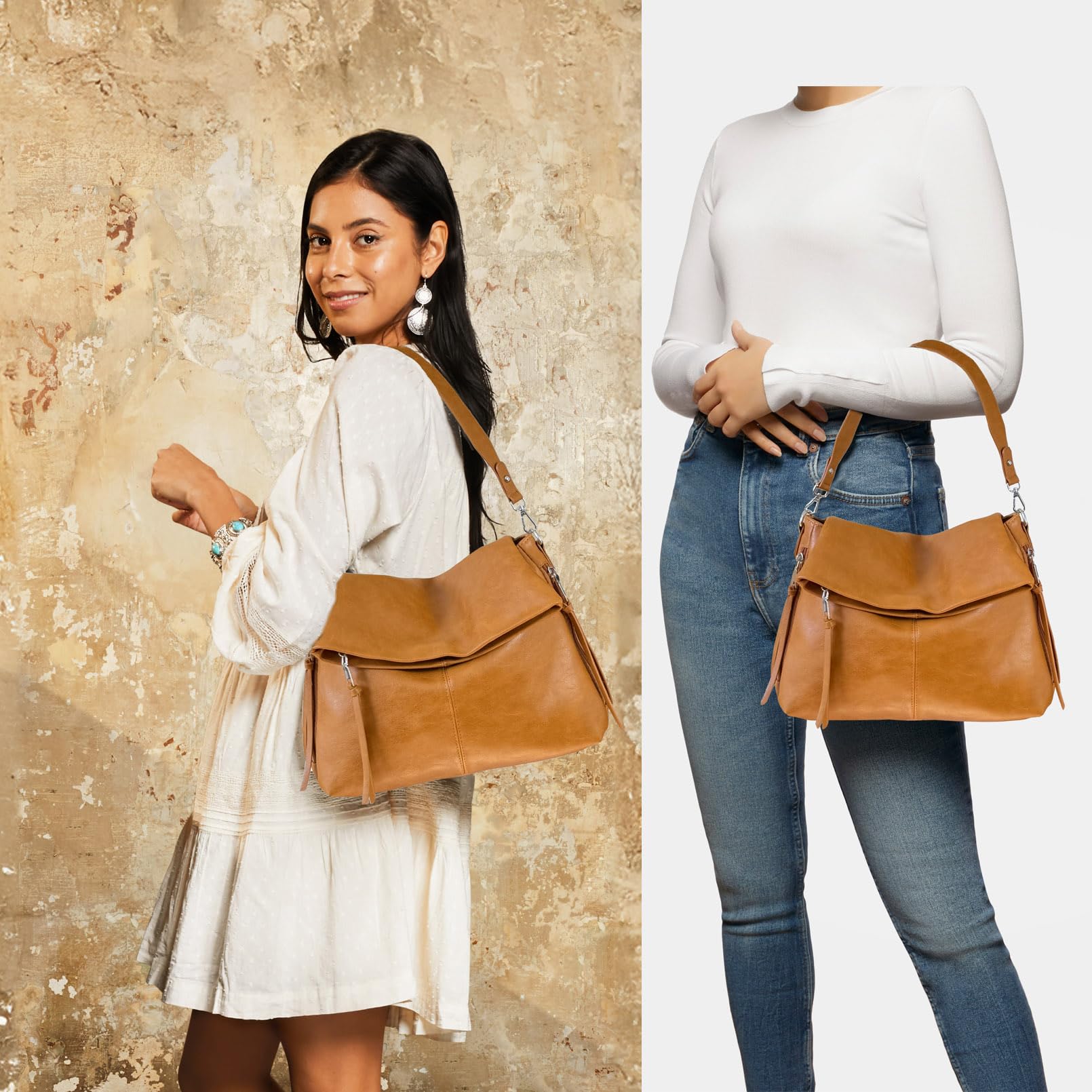 Vegan Leather Hobo Crossbody Bag for Women - Large Tote Purse with Wide Strap, Perfect for Work, Travel & Everyday Use