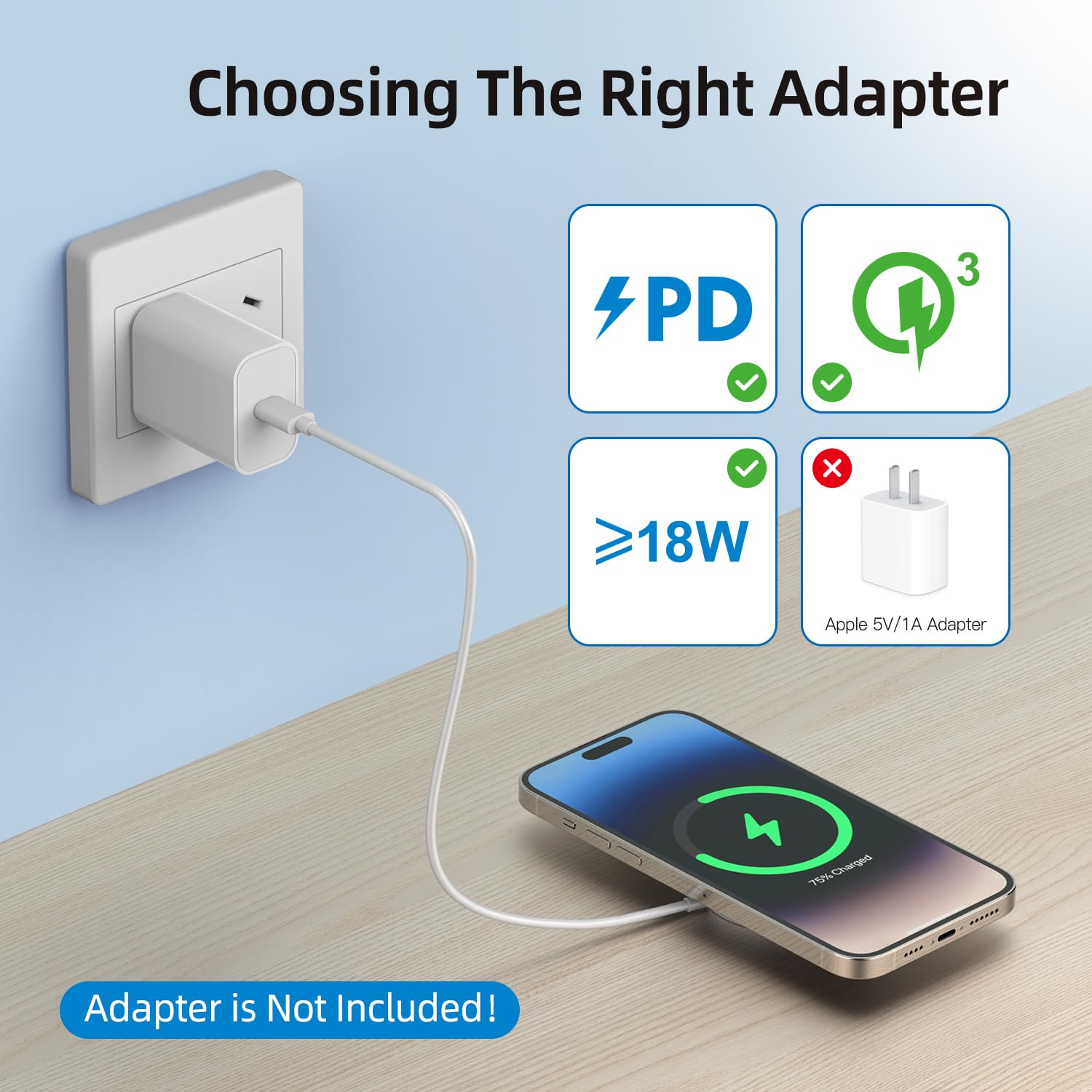 15W Max Fast Magnetic Wireless Charger Pad for iPhone 15/14/13/12 - White with USB-A Converter | Qi-Certified Charging Station for Home, Office & Car