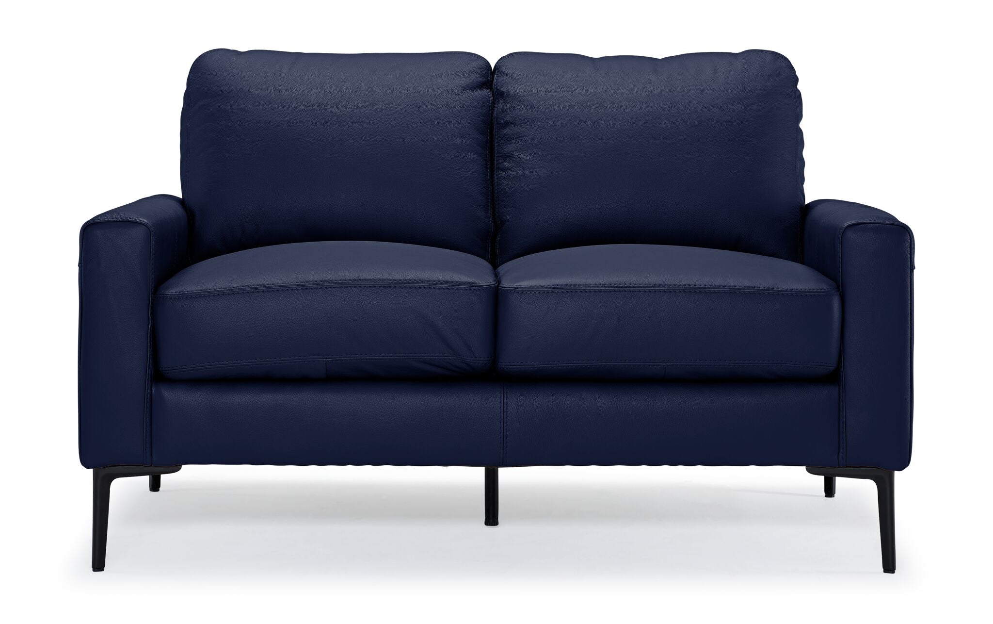 Premium Navy Blue Chito Leather Loveseat - Modern Faux Leather Sofa for Living Room, Lounge & Office - Comfortable Two-Seater Couch for Small Spaces
