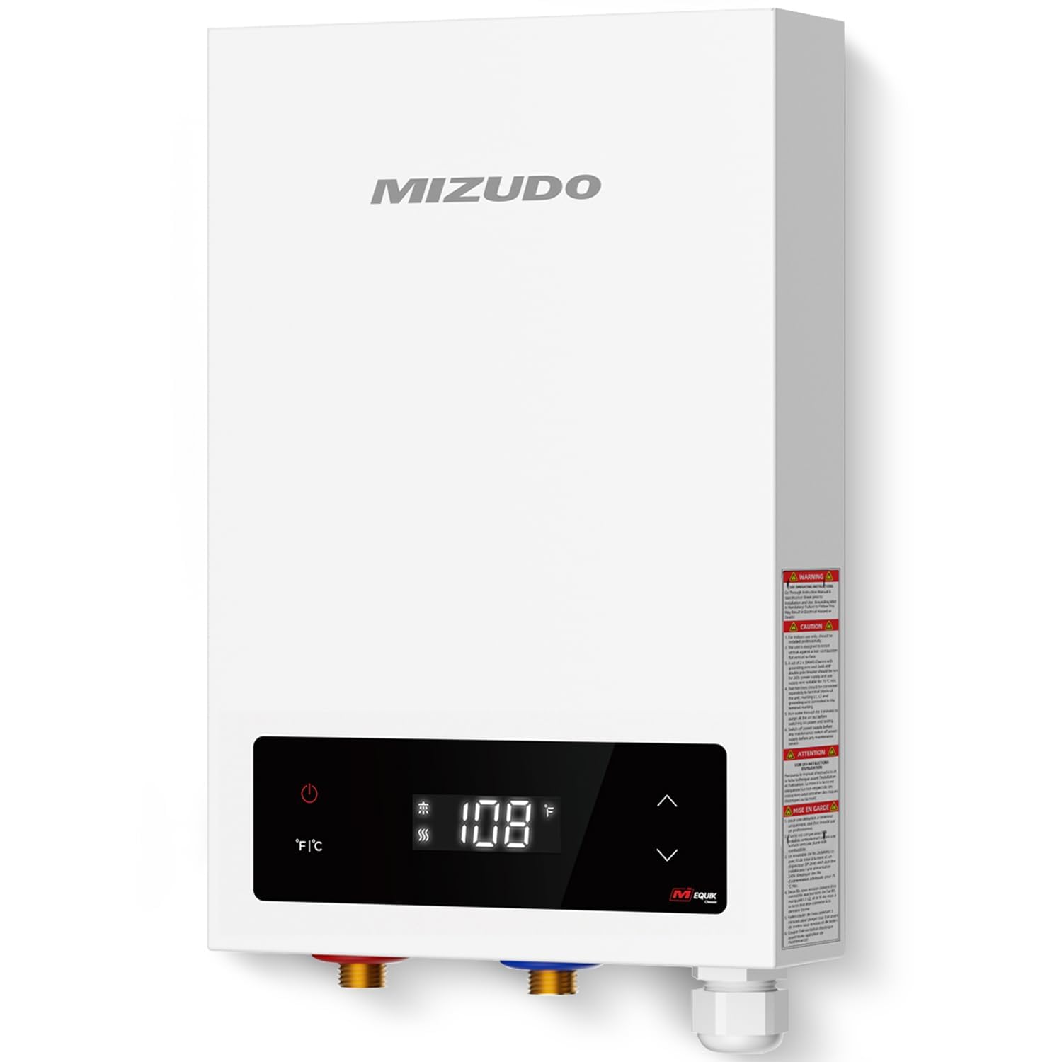 MIZUDO 14kW Electric Tankless Water Heater - 3.4 GPM Instant Hot Water for 2-3 Appliances, LED Digital Display, ETL Certified | Perfect for Homes, Apartments & Small Offices