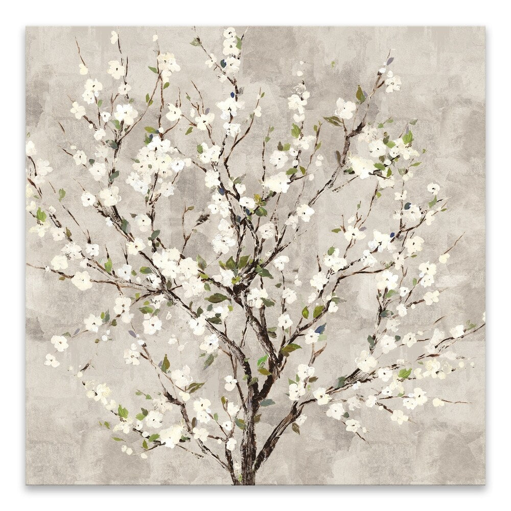 Bloom Tree Hand-Painted Canvas Wall Art - 27x27 Inches Multi-Color Abstract Painting - Perfect for Living Room, Bedroom & Office Decor