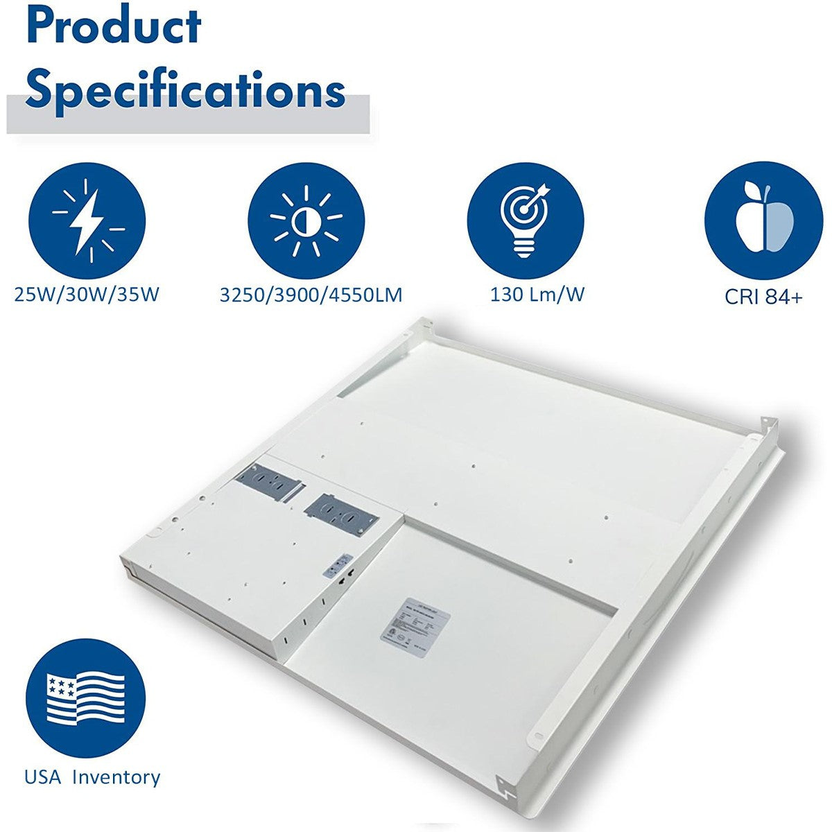 2x2 LED Troffer Light Fixture - 4400 Lumens, 20W/40W Equivalent, 3000K/3500K/4000K/5000K CCT, 120V-277V Universal Voltage - Perfect for Office, Classroom, and Commercial Lighting