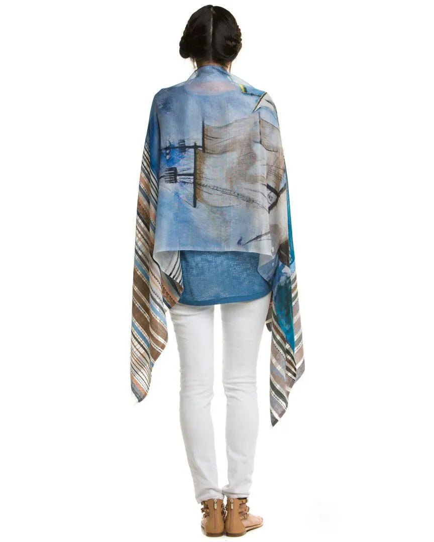 Ocean Digital Sky Printed Scarf - Lightweight Fashion Scarf for Women, Bohemian Style Beach Wrap, Perfect for Travel, Summer Outfits & Accessories
