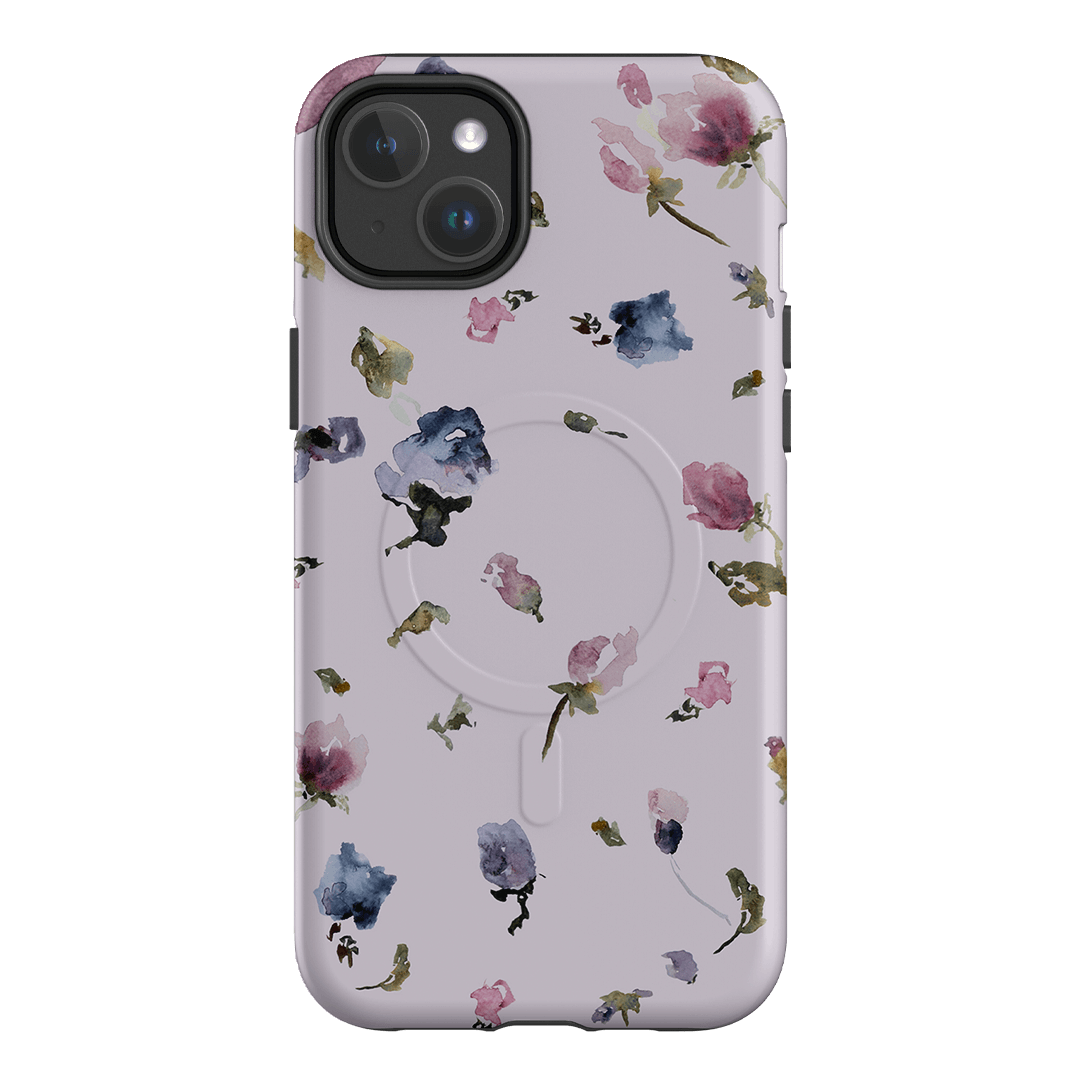 Violet Botanical Flower Phone Case for iPhone 15 Pro Max - Slim Protective Cover with Floral Design for Women Girls | Perfect for Everyday Use, Travel & Gift Giving