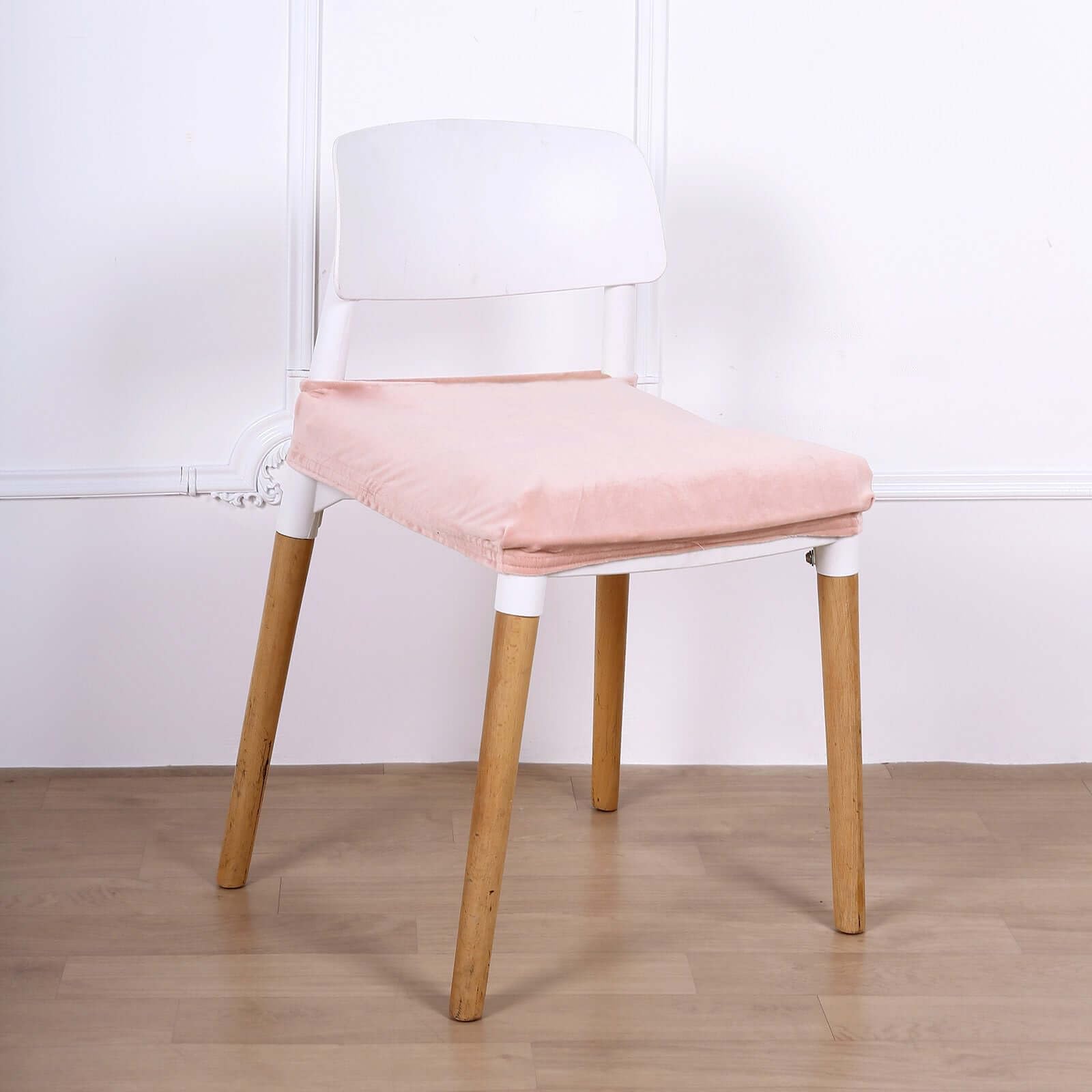 Efavormart Dusty Rose Velvet Dining Chair Cover - Stretchable Washable Seat Slipcover with Tie, Removable Upholstery Protector for Dining Room & Office | Perfect for Home Decor, Wedding Banquets, and Restaurant Seating