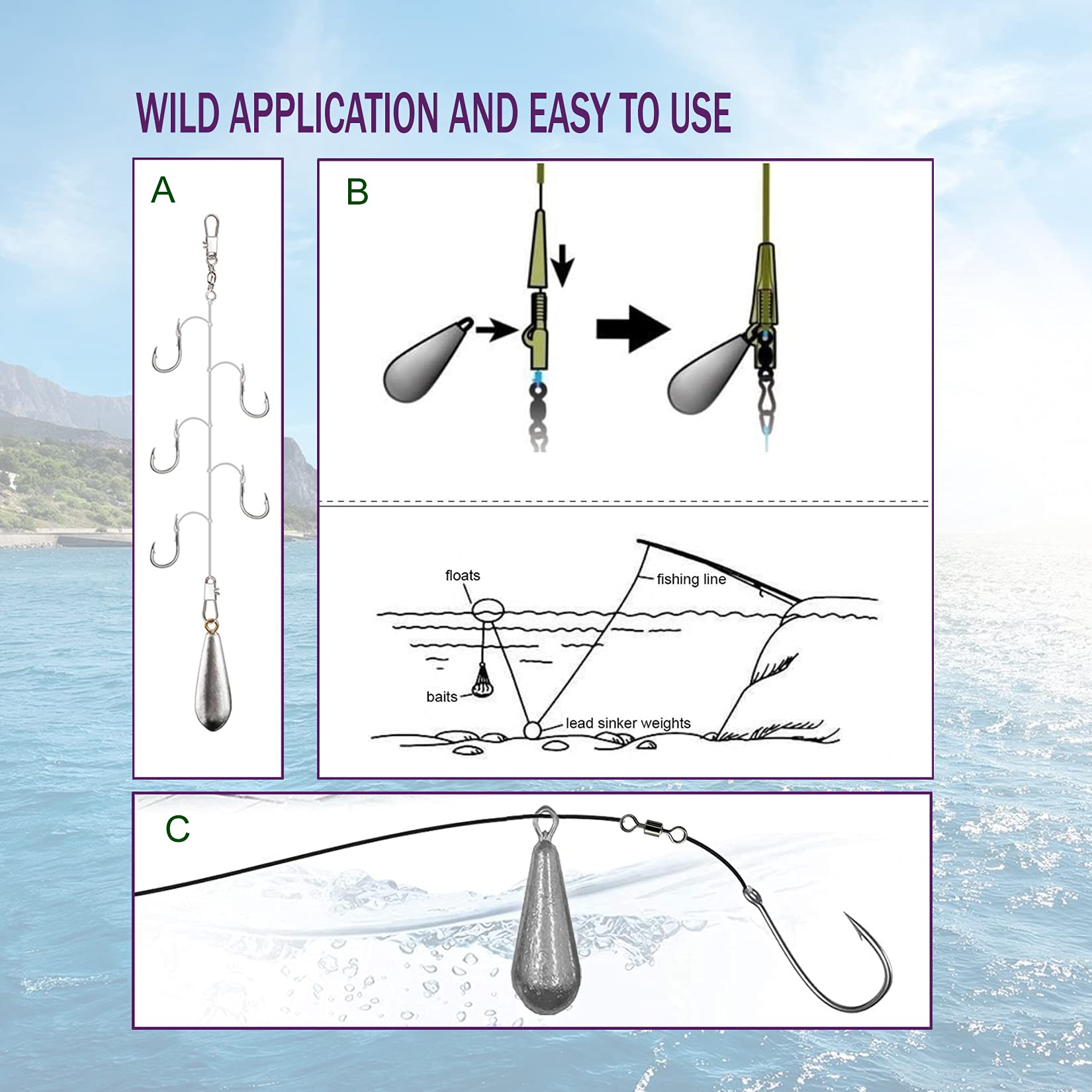 Premium Lead Fishing Sinkers & Weights Kit - Bass Casting Sinkers for Saltwater & Freshwater Bottom Fishing | Ideal for Shore, Boat, and Ice Fishing Adventures