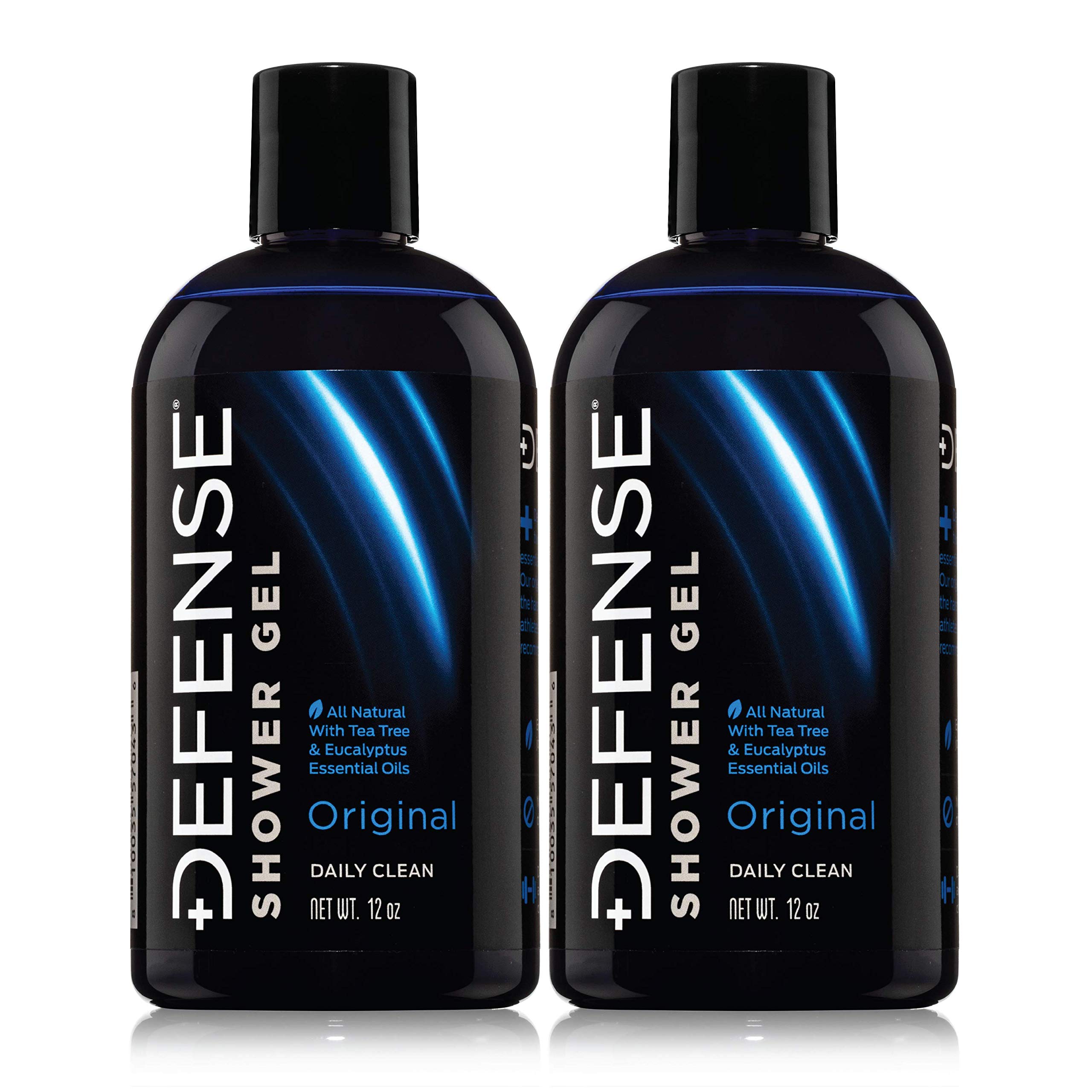 Defense Soap Organic Tea Tree Body Wash for Men & Women - Natural Shower Gel with Tea Tree Oil, Eucalyptus & Aloe Vera | 12 oz (Pack of 2) | Perfect for Athletes, Gym Enthusiasts & Sensitive Skin Care