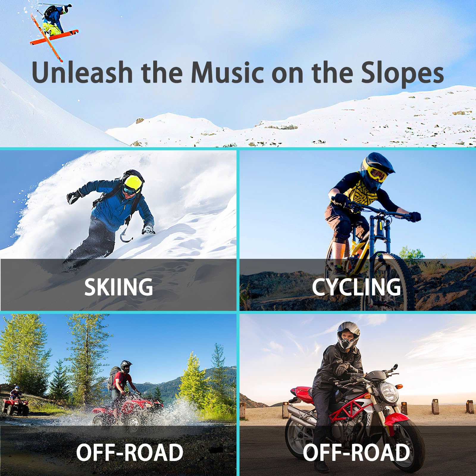 Wireless Ski Helmet Speakers - Bluetooth Stereo Headphones with Built-in Mic & Easy Controls for Snowboarding, Motorcycling | Perfect for Outdoor Sports & Adventure Activities