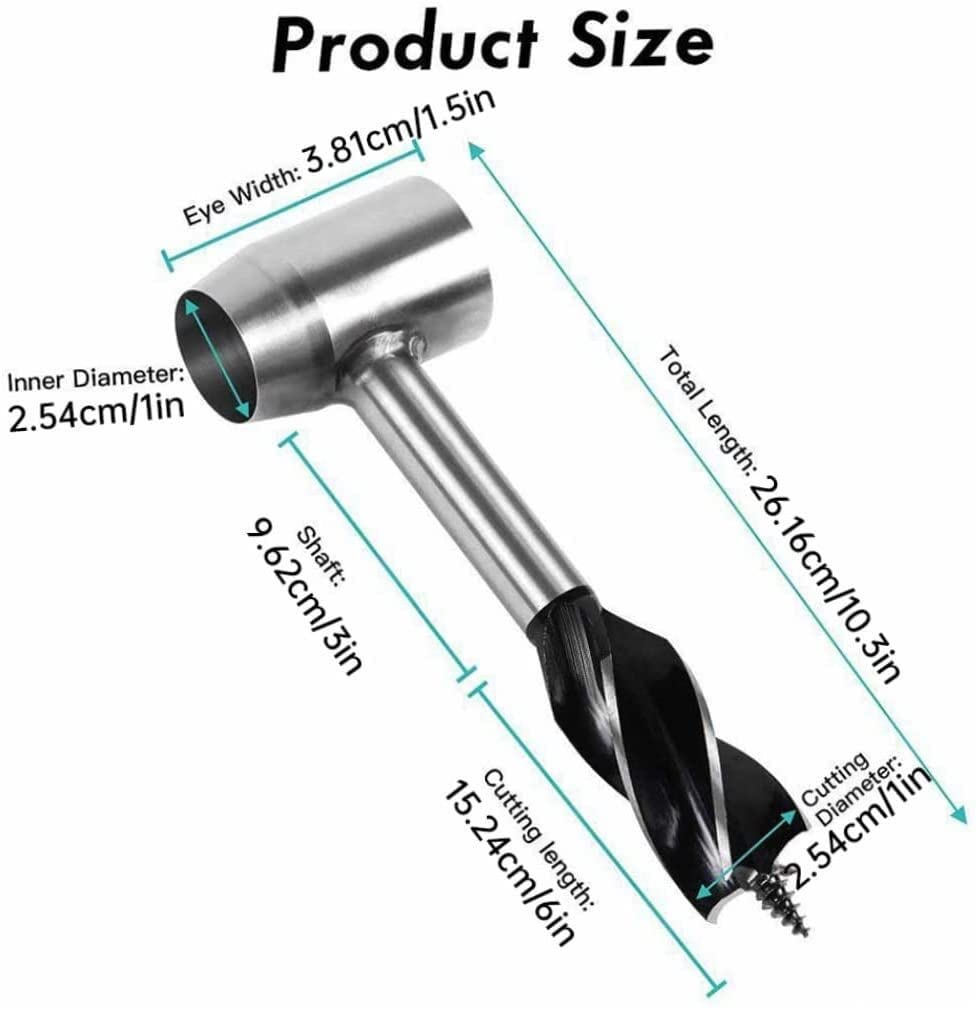 Bushcraft Hand Auger Wrench - Survival Tool for Wood Drilling, Hole Making & Settler Needs | Multi-Functional Wood Auger Drill Bit for Camping, DIY Projects & Outdoor Adventures