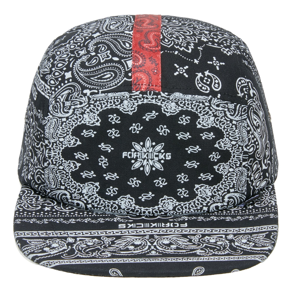 FORKICKS Reflective Paisley Print Baseball Cap - Black Unisex Adjustable Hat for Running, Cycling & Outdoor Activities