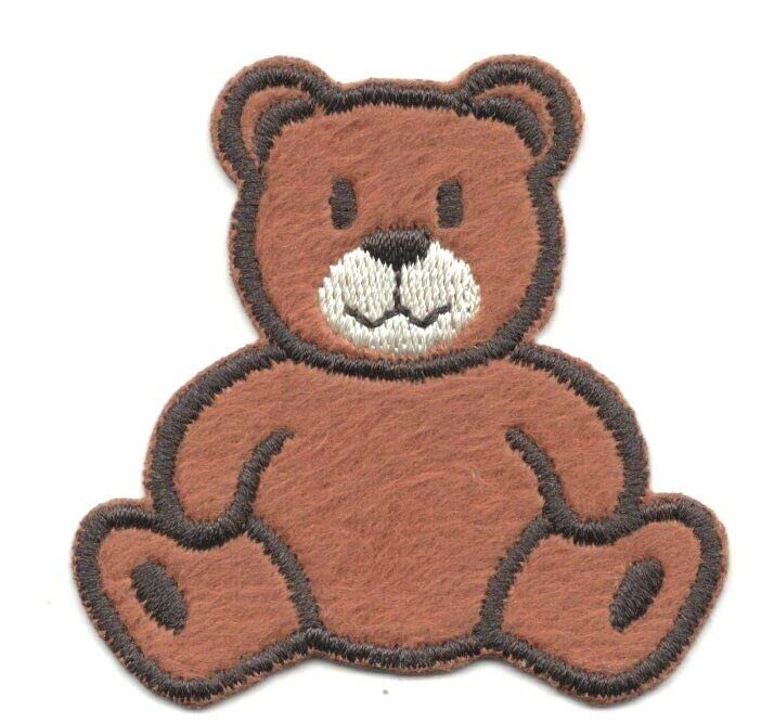 Brown Fuzzy Teddy Bear Iron On Patch for Kids - DIY Sewing Applique for Clothes, Jackets, Backpacks & Denim - Cute Embroidered Patches for Children's Crafts & Fashion
