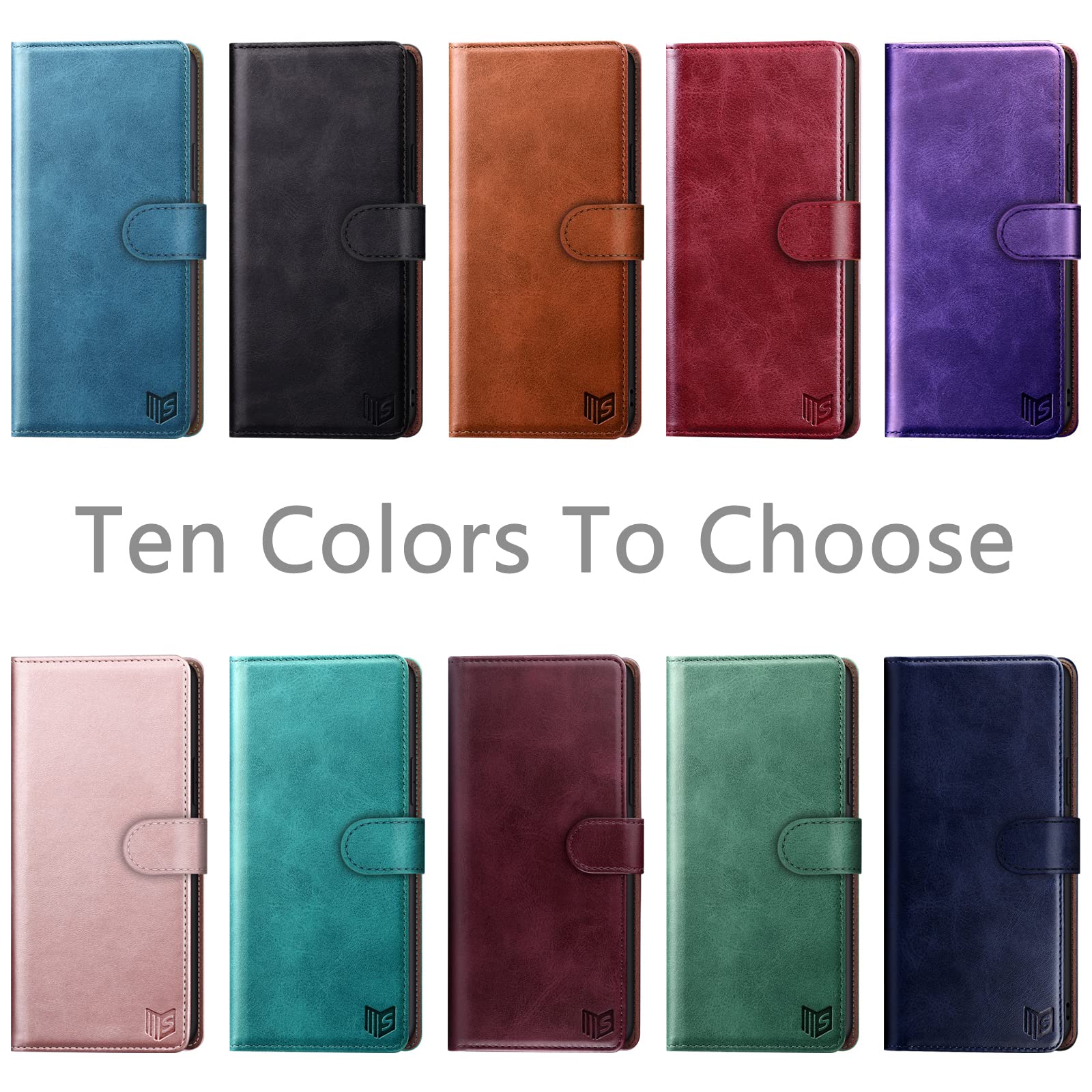 SUANPOT RFID Blocking Leather Wallet Case for Samsung Galaxy S22 - Flip Folio Book Cover with Credit Card Holder, Shockproof Protection for Women & Men (Sea Green) | Perfect for Business, Travel & Everyday Use