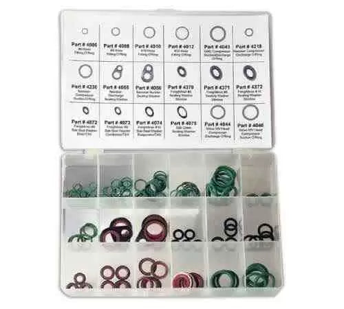 Heavy Duty A/C Sealing Washer O-Ring Kit for Trucks (4454) - Perfect for Commercial Vehicle AC System Repairs & Maintenance