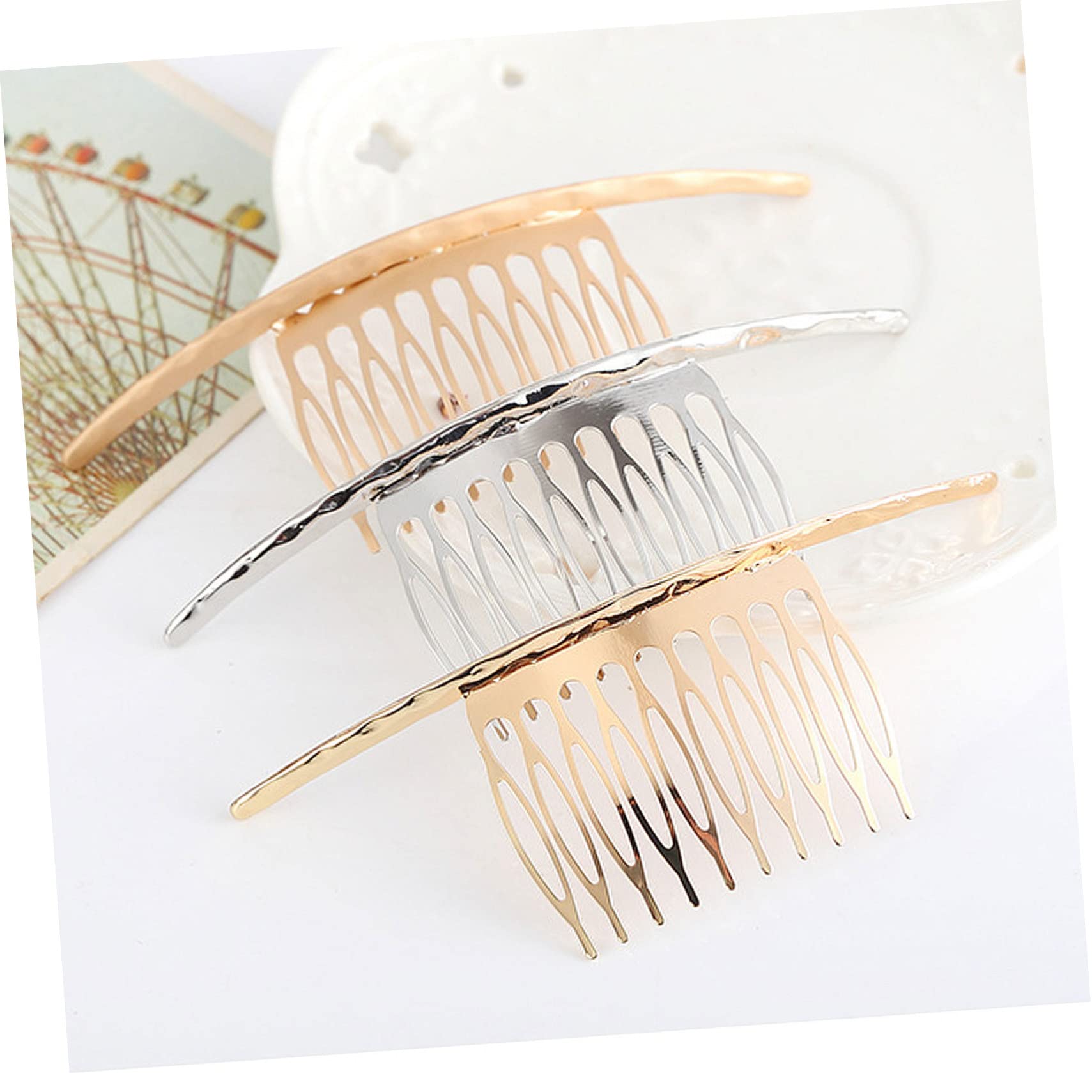 Minkissy Slide Hair Clips for Women - 2 Pack Elegant Hair Side Combs with 10 Sturdy Teeth for Daily Use, Weddings & Special Occasions | Perfect for Updos, Half-Up Styles & Formal Events