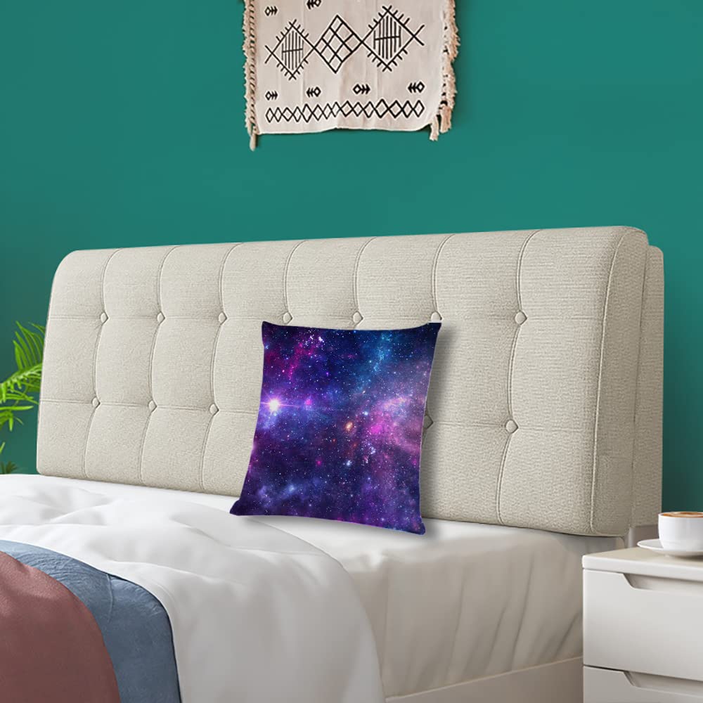 Galaxy Space Square Throw Pillow Covers 18x18 Inch - Decorative Sofa Cushion Cases for Bed, Couch & Home Decor | Modern Celestial Living Room & Bedroom Accent Pillows