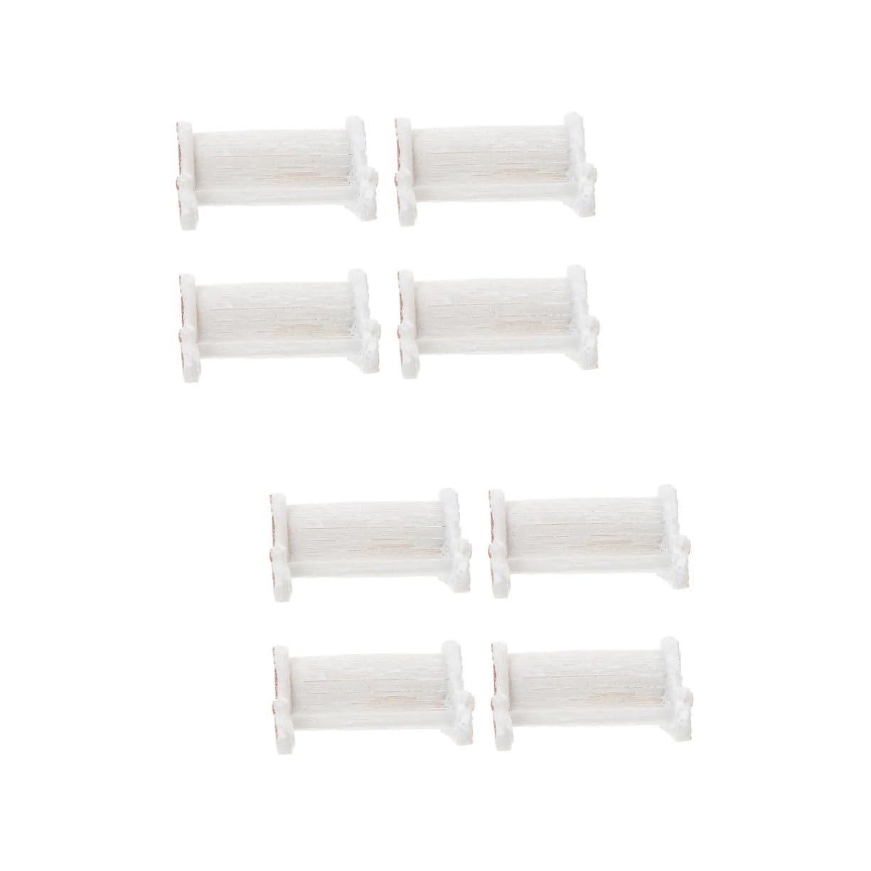 BESPORTBLE 8-Piece White Resin Garden Chair Set - Miniature Dollhouse Furniture, Outdoor Bench & Sofa Decor for Fairy Gardens, Terrariums, and DIY Craft Projects