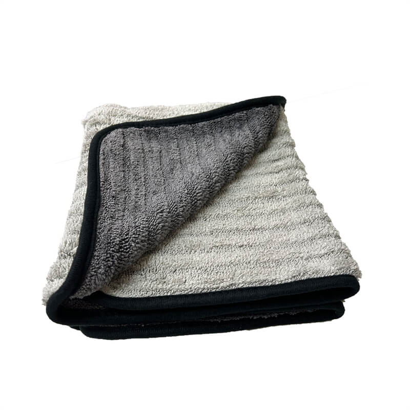 Twisted Loop & Fleece Combo Drying Towel - Super Absorbent Microfiber Car Detailing Towel for Cars, Motorcycles, Boats - Quick Dry, Scratch-Free, Reusable (Blue, 20