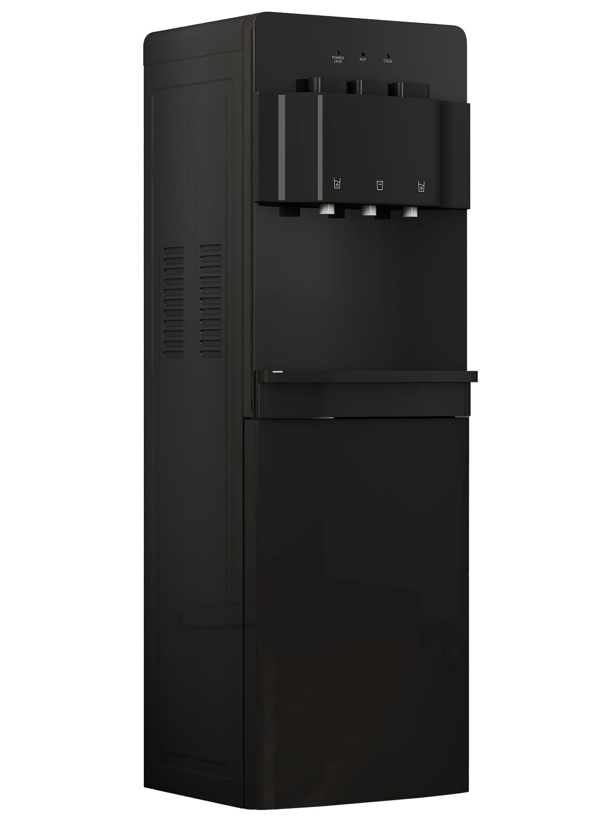 TABU Bottom Loading Water Cooler Dispenser with Hot, Cold & Room Temperature Settings - Child Safety Lock & Anti-Scalding Design for 3/5 Gallon Bottles (Black) - Perfect for Home, Office & School Hydration Needs