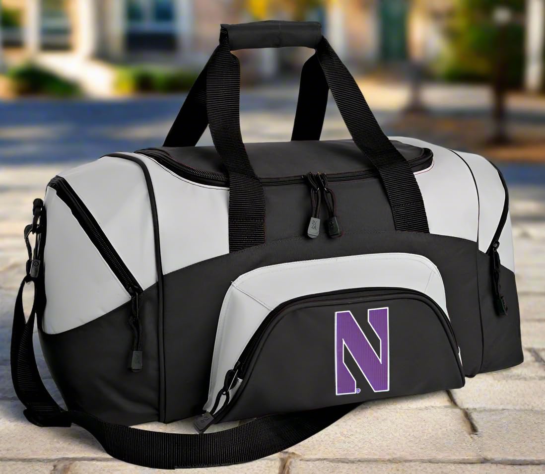 Northwestern Wildcats SMALL Duffel Bag - Gym Bag, Carry-On Suitcase for Travel, Sports & Workout - Perfect for College, Gym & Weekend Trips