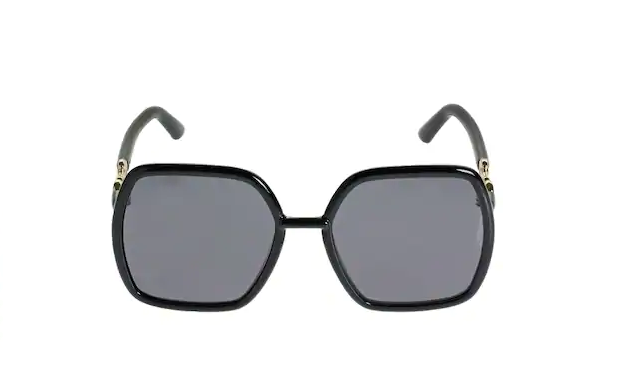 Gucci GG 0890S 001 Black/Gray Hexagonal Women's Sunglasses - Stylish UV Protection Shades for Fashion, Beach & Outdoor Activities