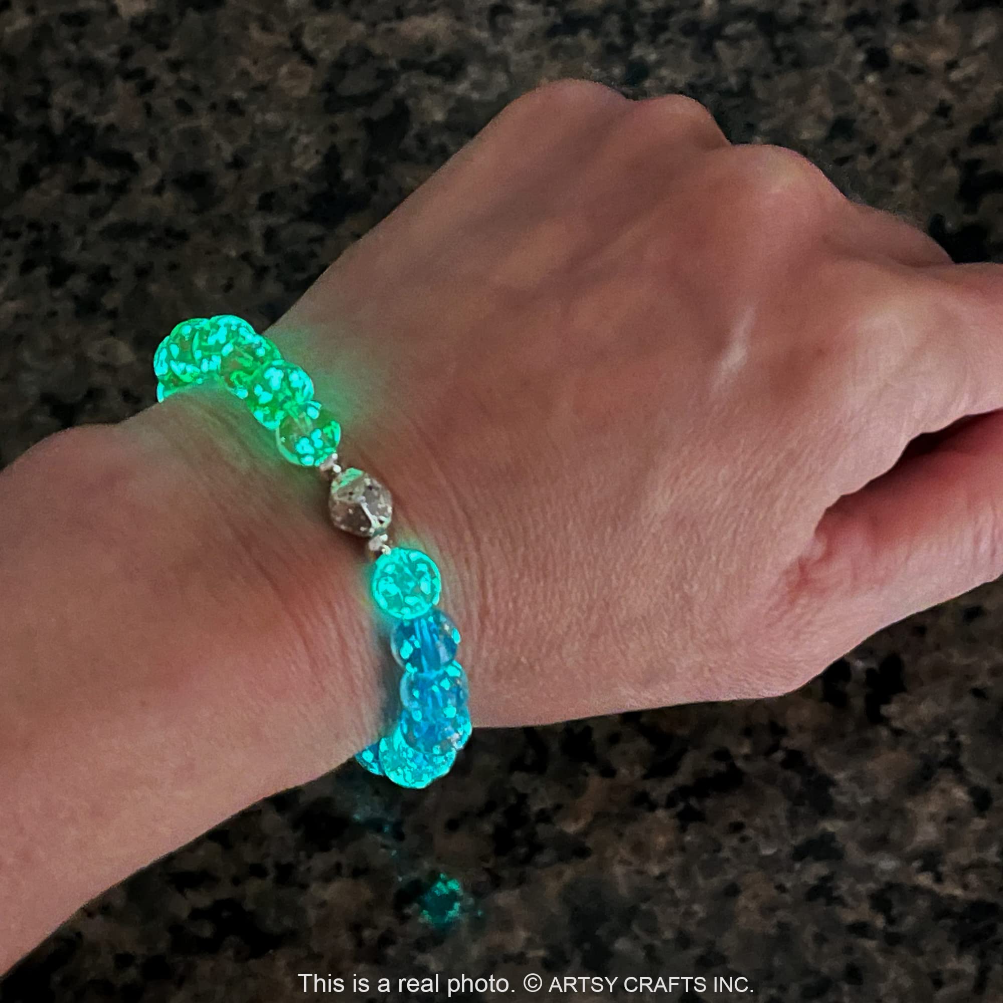 Glow in The Dark Firefly Beads Bracelet - European Lampwork Luminous Anxiety Relief Crystal Chakra Bracelet for Women | Stress Relief Healing Jewelry for Meditation, Yoga & Spiritual Wellness