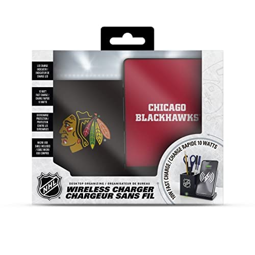 SOAR NHL Wireless Charger & Desktop Organizer - Fast Qi Charging Station with Phone Stand, Multi-Device Holder for Office, Home & Gaming Setup - Perfect for iPhone, Android & AirPods