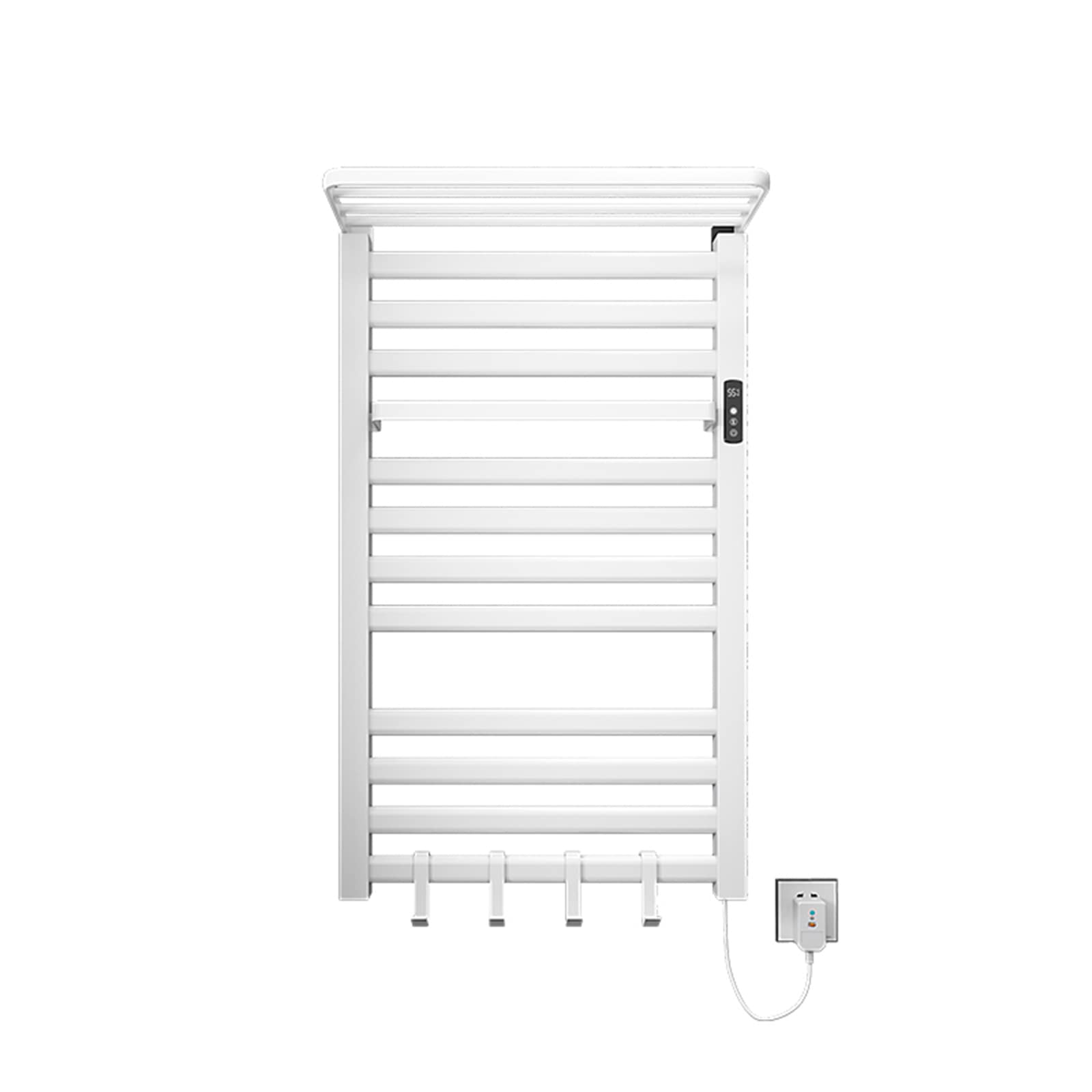 400W Electric Heated Towel Rack - Wall Mounted Bathroom Towel Warmer with Timer & Shelf (22x35in, White) - Constant Temperature for Spa, Luxury Hotels & Cozy Home Bathrooms