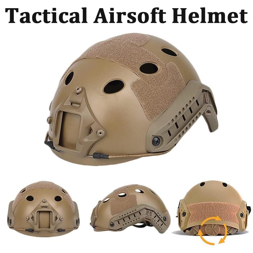 Tactical Airsoft Helmet Set - Adjustable Fast Helmet with Headset & Multicam Cover | Outdoor Hunting, Military Cosplay, Paintball, Airsoft & BB War Games | Perfect for Tactical Training, Airsoft Battles & Military Simulation