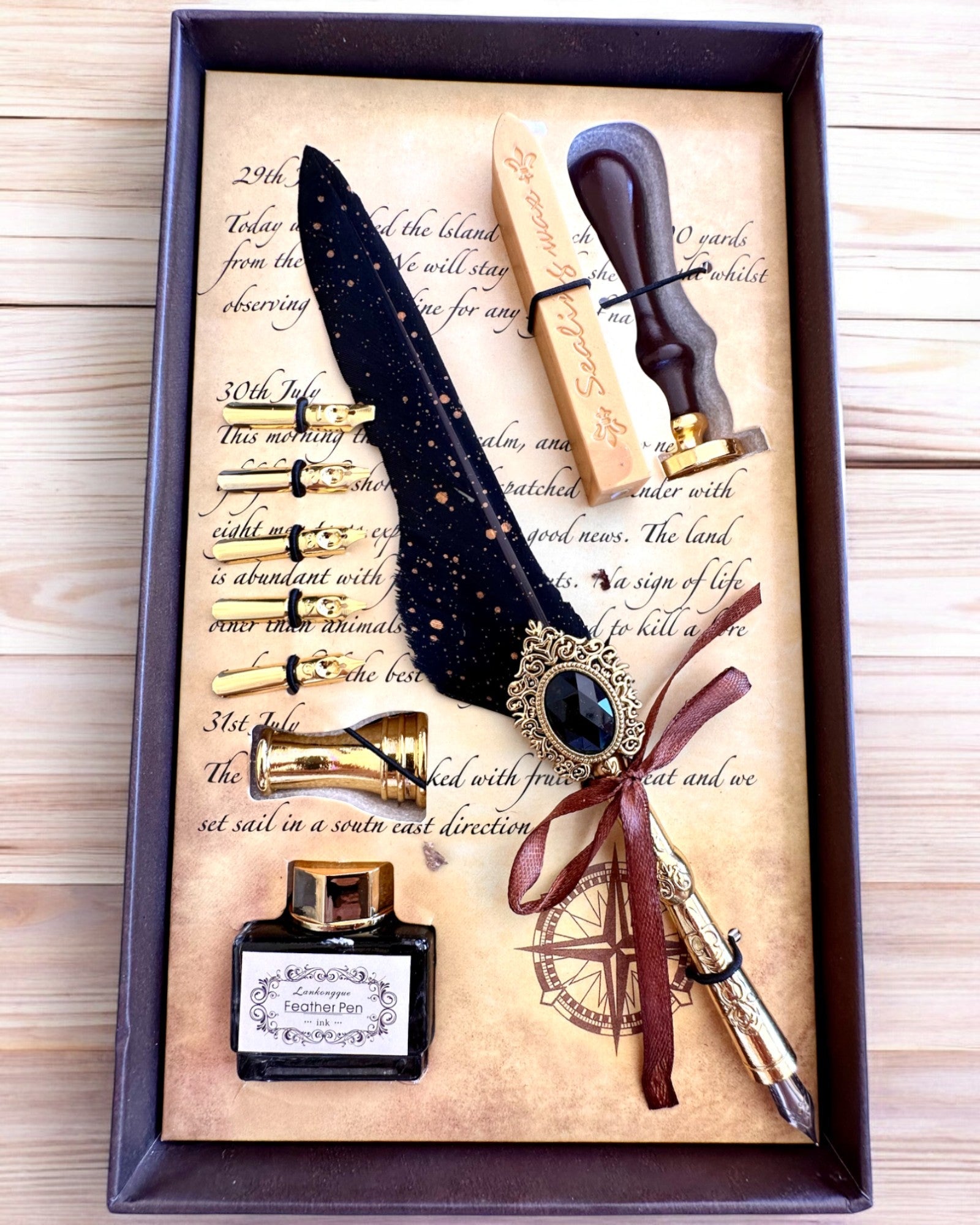 Premium Calligraphy Set with Engraving Option - Elegant Gift for Writers & Artists (2 Colors) - Perfect for Wedding Invitations, Thank You Cards & Home Decor