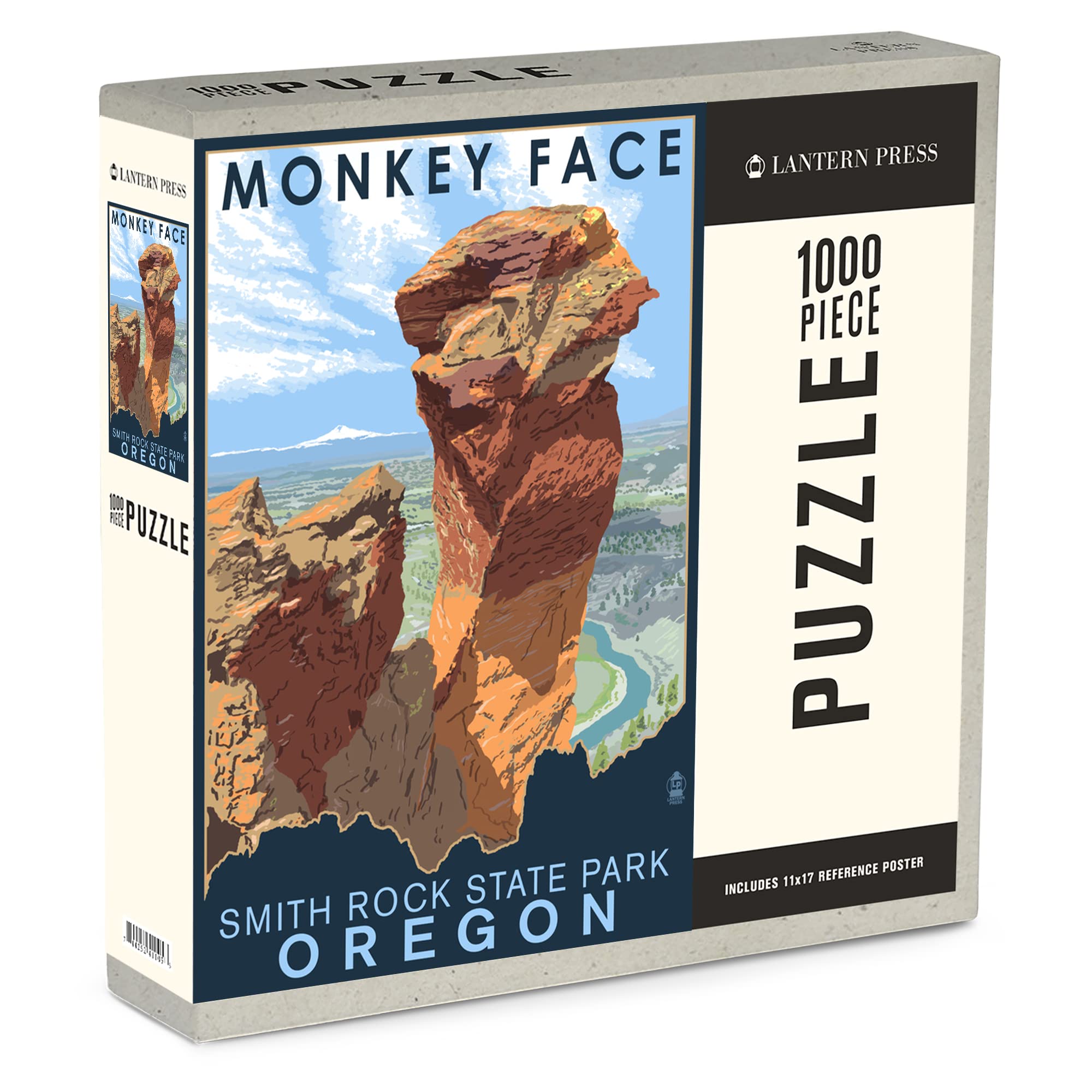 1000 Piece Jigsaw Puzzle - Smith Rock State Park Oregon Monkey Face | Eco-Friendly Linen Paper | Made in USA | Adult & Family Puzzle Games | Perfect for Home Decor, Relaxation & Brain Teaser Activities