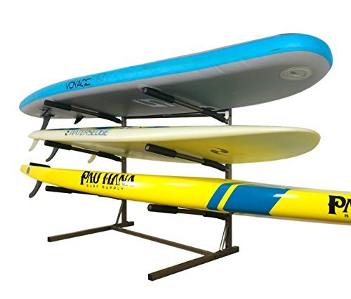 Stoneman Sports Freestanding Floor Stand for Paddleboards & SUP Storage - Heavy Duty Kayak Rack Organizer for Garage, Beach House, or Backyard - Perfect for Stand Up Paddle Board, Surfboard & Water Sports Equipment