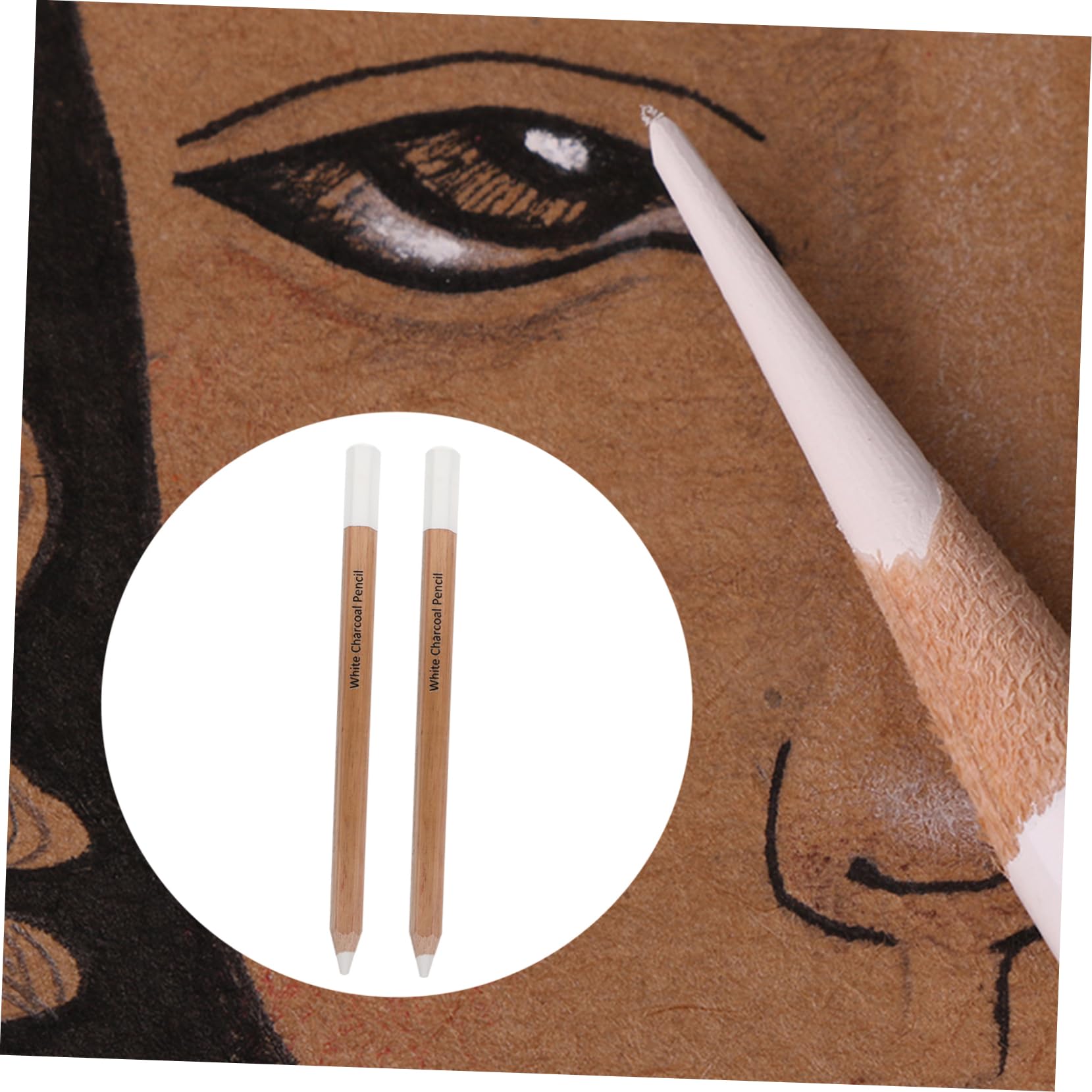 TEHAUX 3-Pack White Charcoal Pencils for Artists & Students - Sketching & Shading