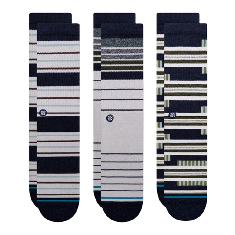 Premium Cotton Crew Socks 3-Pack for Men - Soft Breathable Athletic Socks for Running, Gym & Everyday Comfort - Black/Gray/White