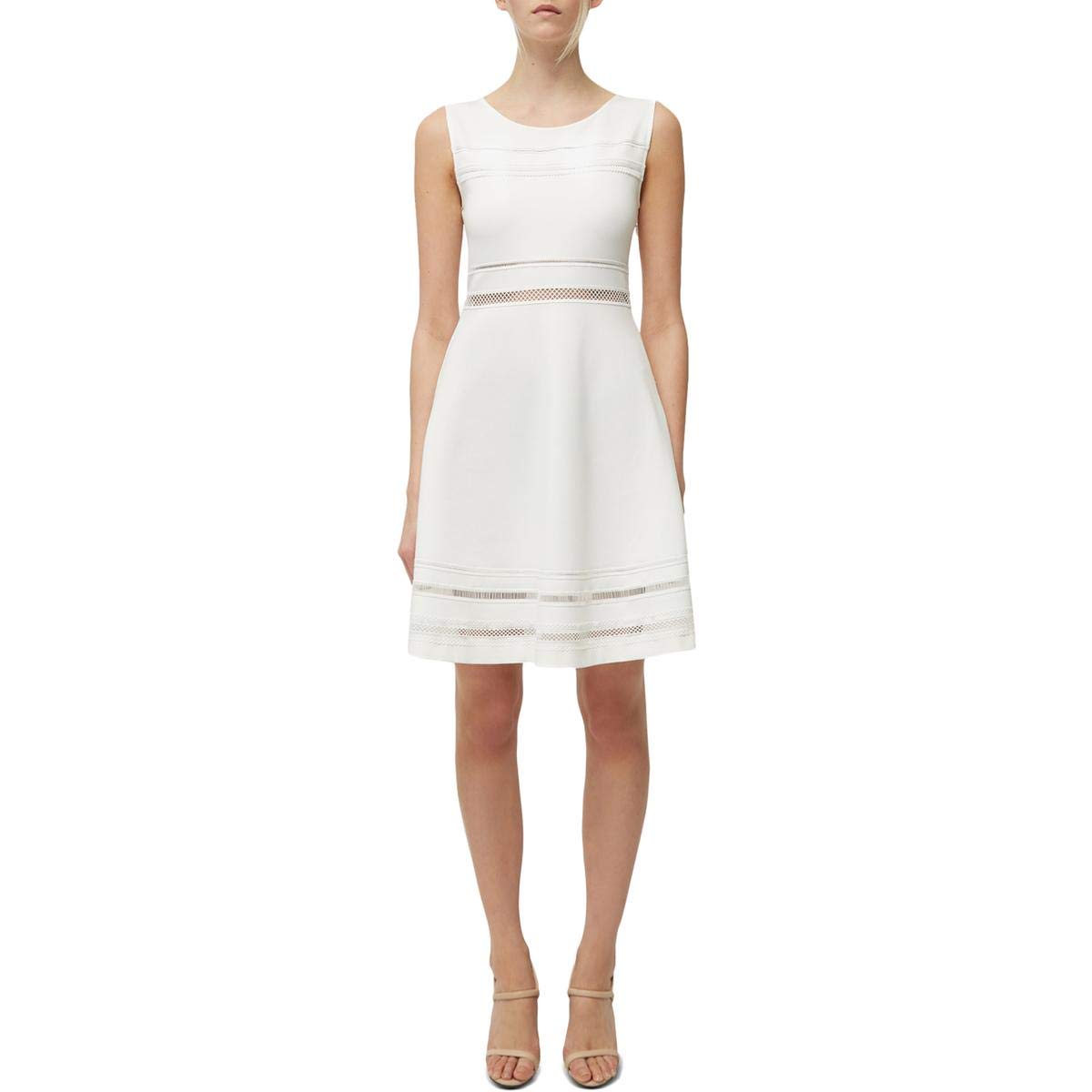French Connection Women's Lula Stretch Dress - Summer White Size 4 | Flowy Casual & Party Wear for Women | Perfect for Beach Vacations, Date Nights & Summer Weddings