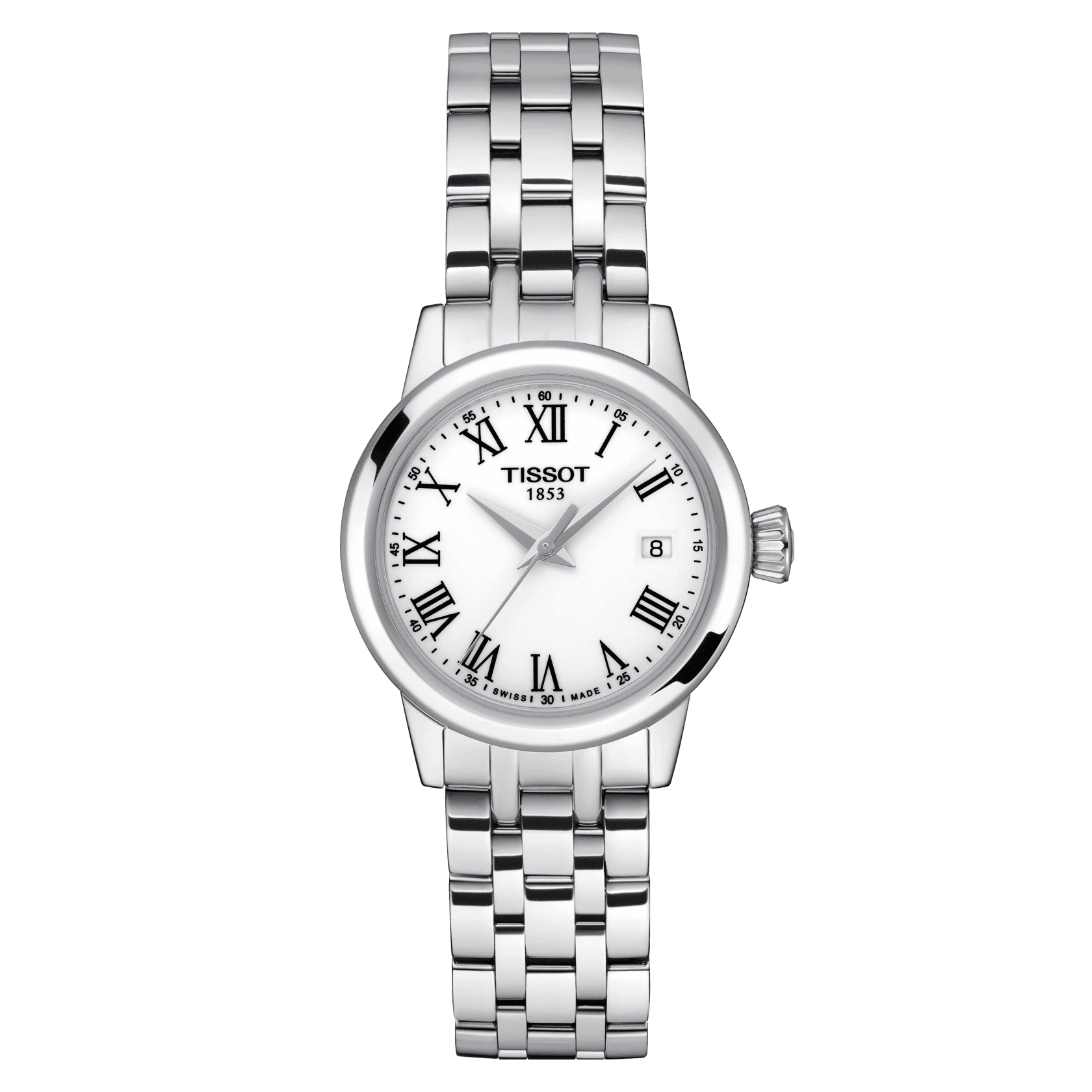 Tissot Classic Dream Lady Stainless Steel Watch - 28mm White Dial Women's Wristwatch for Business, Casual & Special Occasions