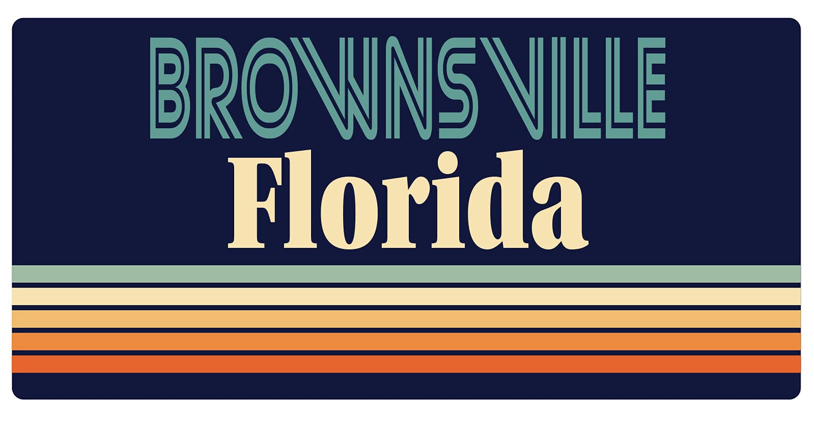 Brownsville Florida Retro Fridge Magnet 5 x 2.5 Inch - Vintage Souvenir for Refrigerators, Lockers & Metal Surfaces - Perfect for Home, Office & Travel Memories
