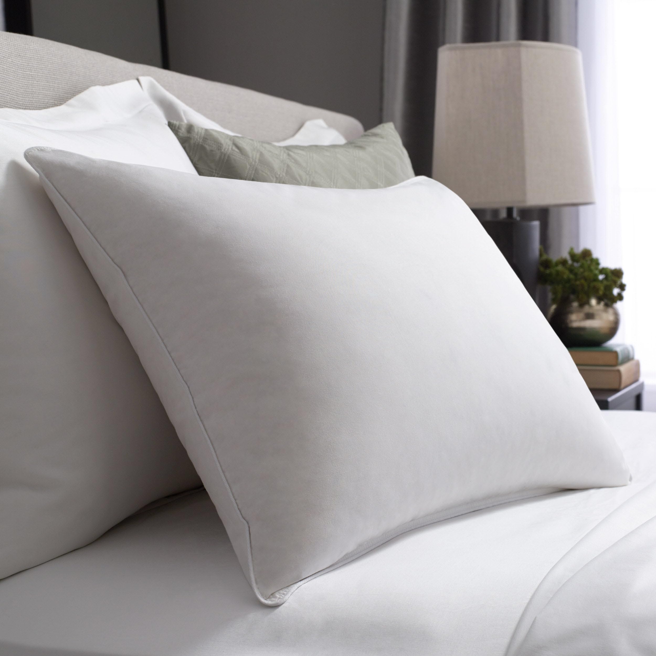 Restful Nights Hotel Collection Down Surround Pillows - 2 Pack Standard/Queen Size, White - Ultra Soft & Supportive for Side, Back, and Stomach Sleepers - Perfect for Hotels, Guest Rooms, and Luxury Bedding