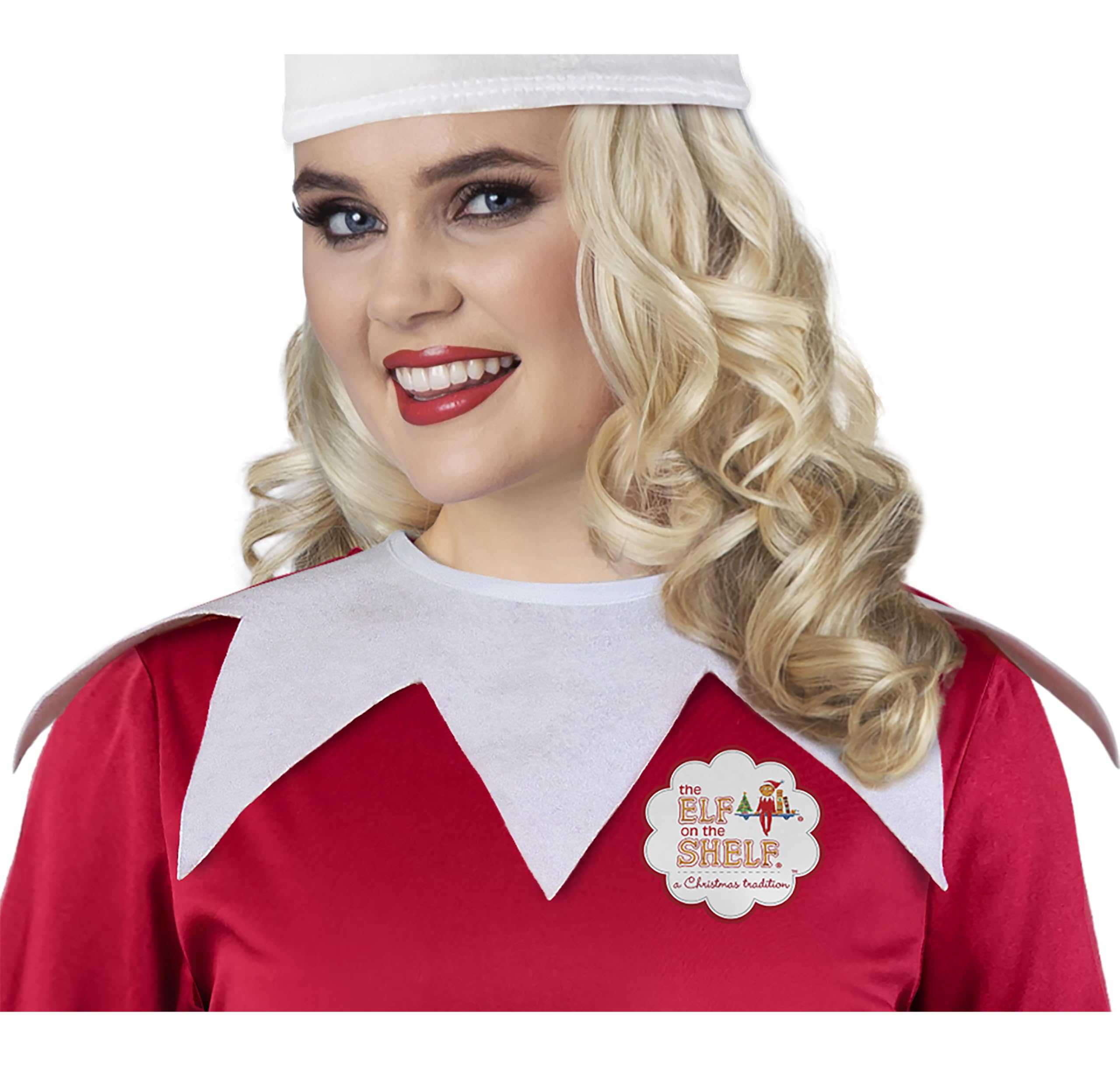 Fun World Women's Elf on The Shelf Costume - Red Christmas Dress for Holiday Parties, Cosplay & Festive Family Photos