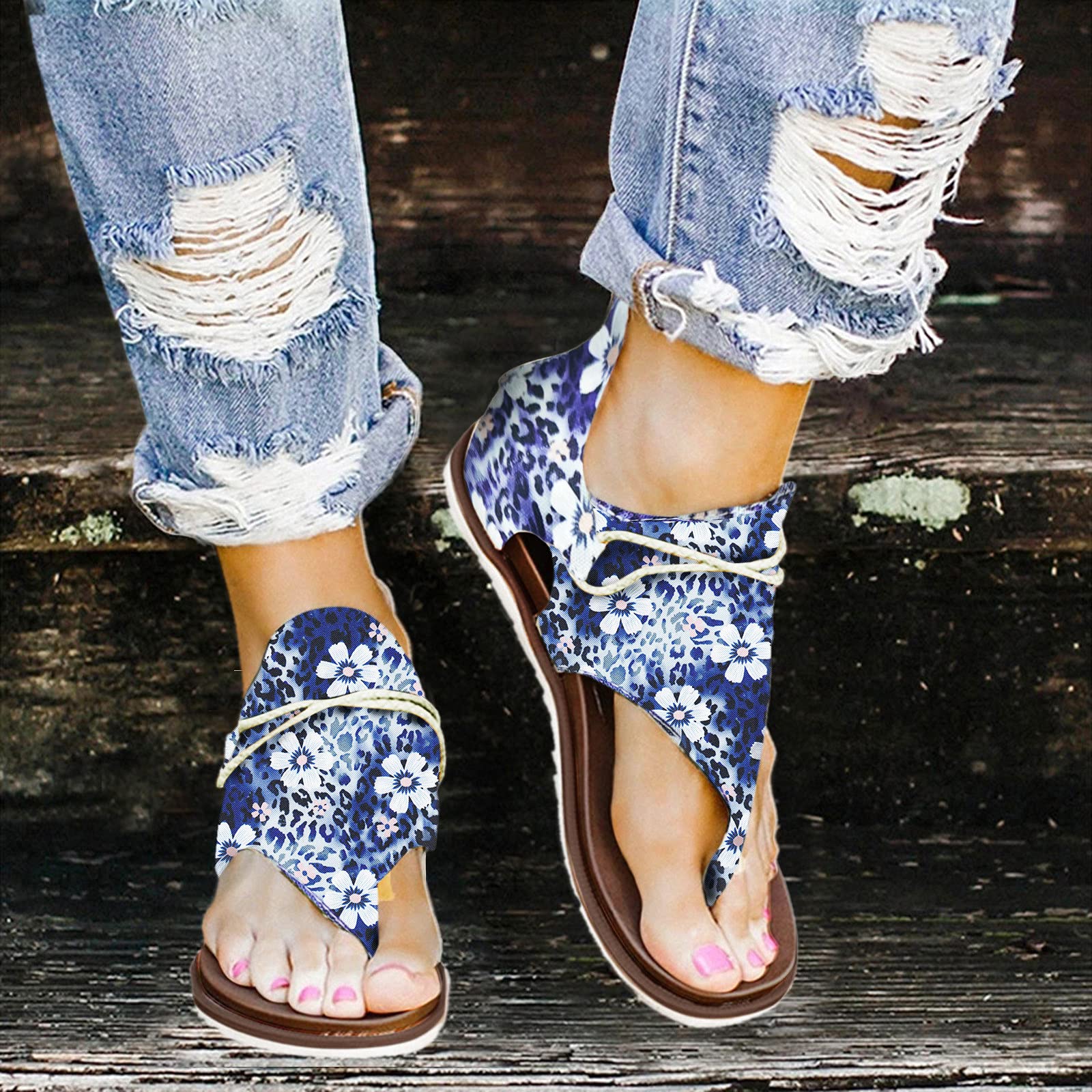 **Women's Summer Sandals - Dressy Camouflage Flip Flops, Casual Roman Zipper Open-Toe Sandals & Comfortable Ankle Boots for Beach, Travel & Everyday Wear**