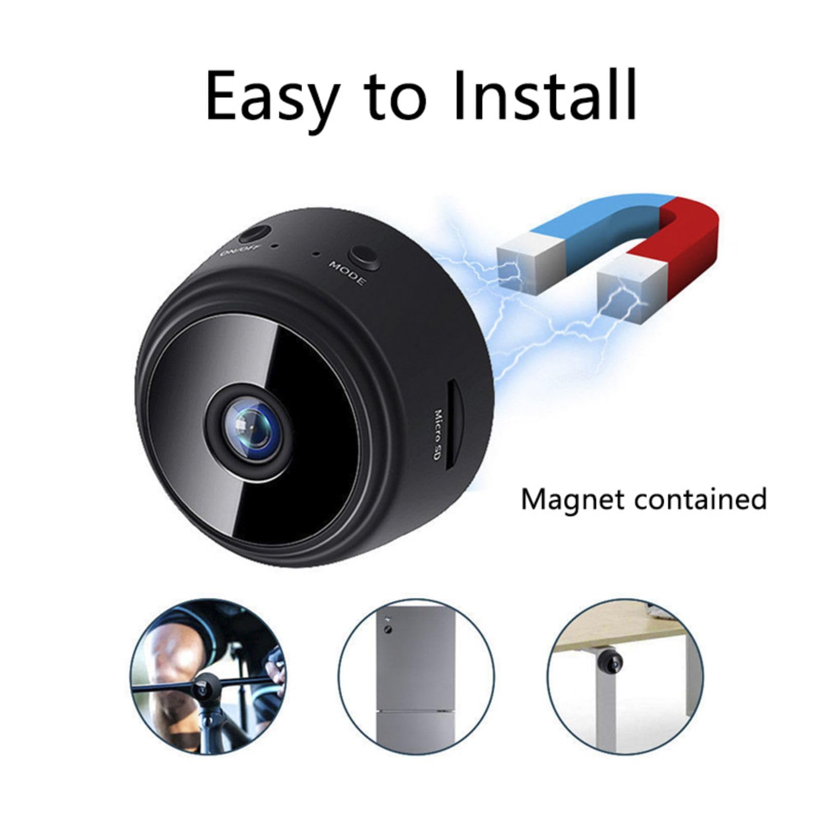 1080P WiFi Hidden Spy Camera - Wireless Indoor Security Camera with Motion Detection & App Control - Mini Nanny Cam for Home Surveillance, Baby Monitor & Office Security