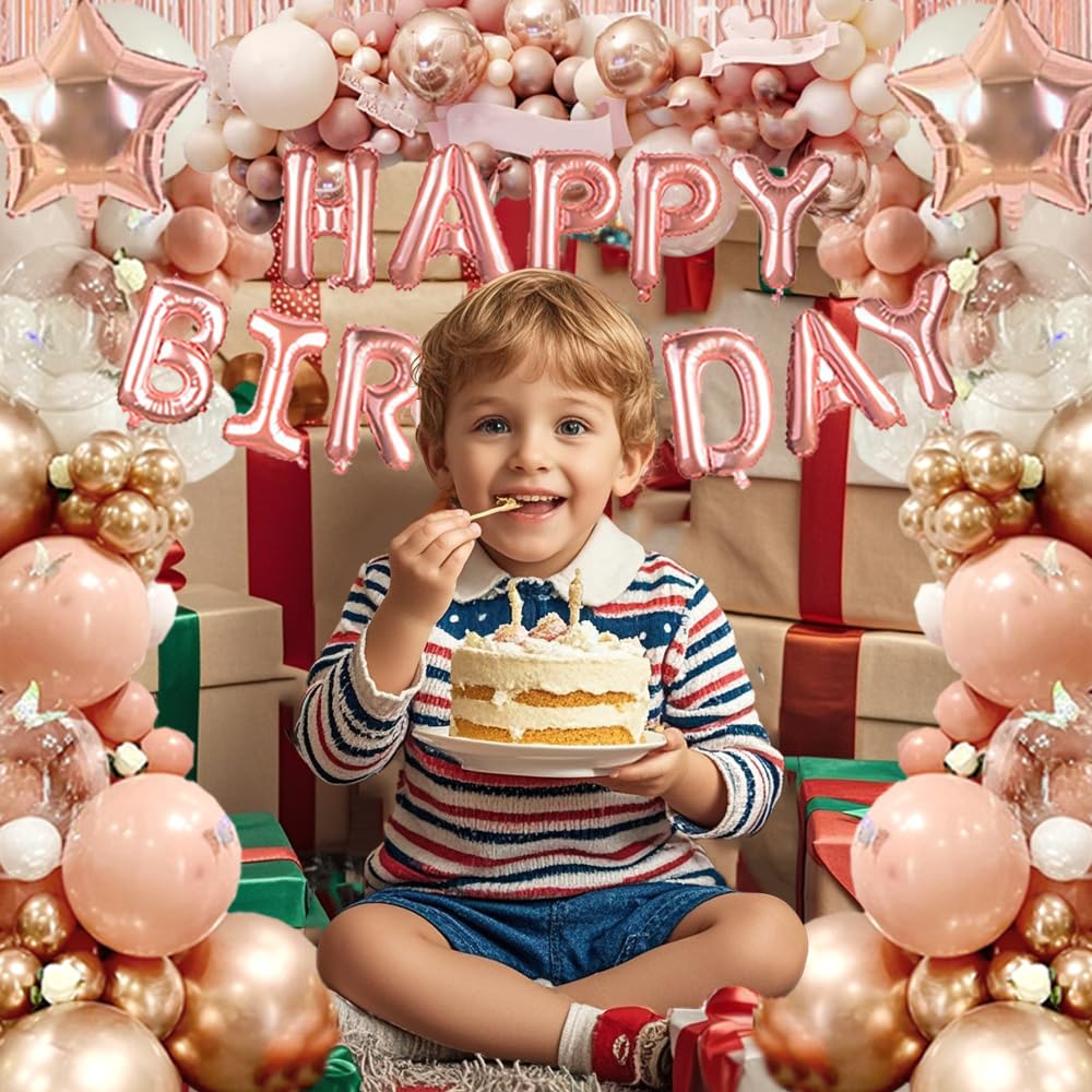 29th Birthday Decorations Set - Rose Gold Happy Birthday Banner, Sash & Number 29 Balloons with Confetti | Perfect for Women's 29th Birthday Party Decor | Ideal for Home, Office & Celebration Decorations
