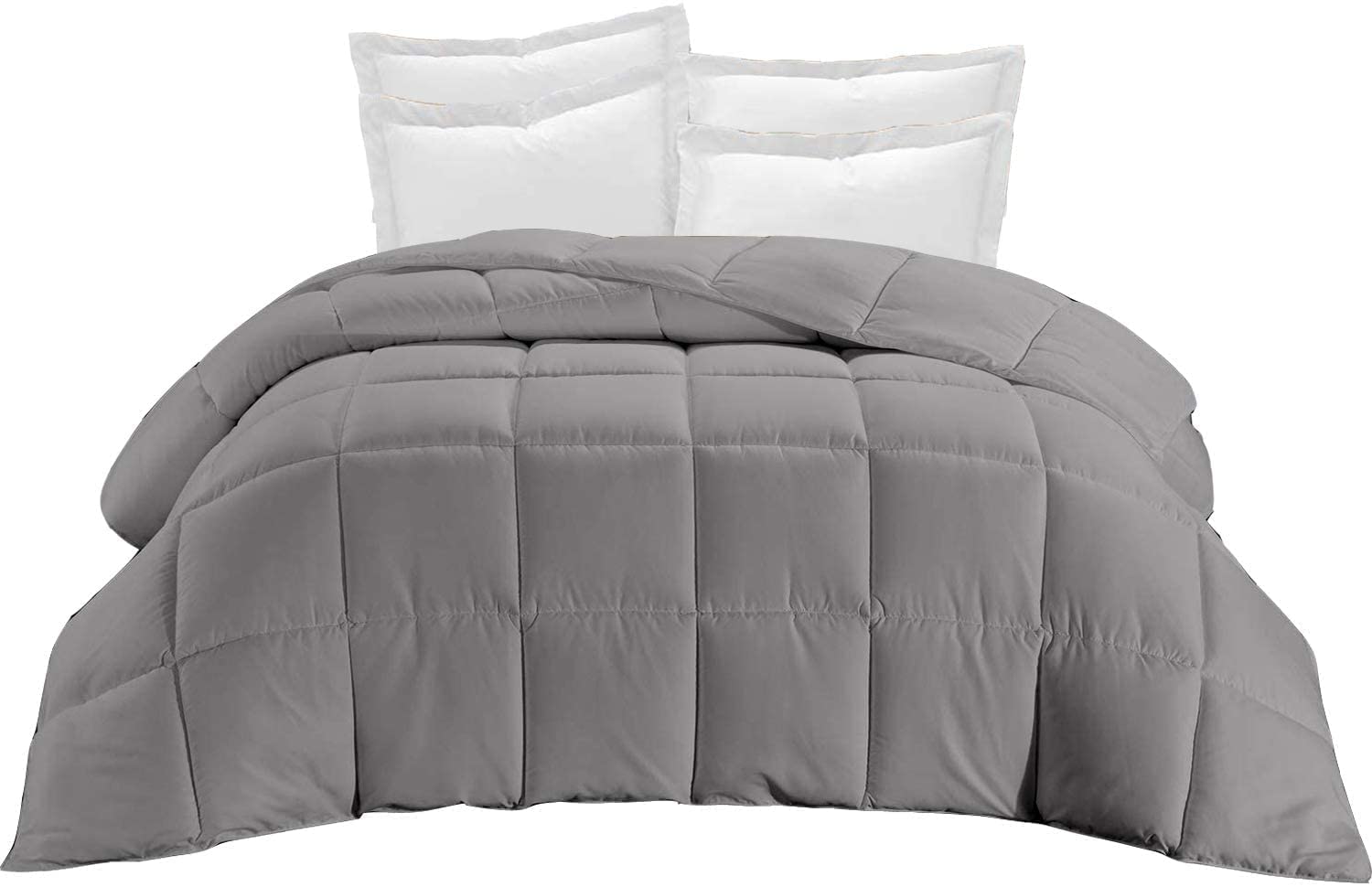 Premium All-Season Goose Down Comforter - 100% Egyptian Cotton Baffle Box Stitched, 500 Fill Power, Full Size Silver Duvet Insert - Perfect for Cozy Bedrooms, Guest Rooms & Luxury Hotels